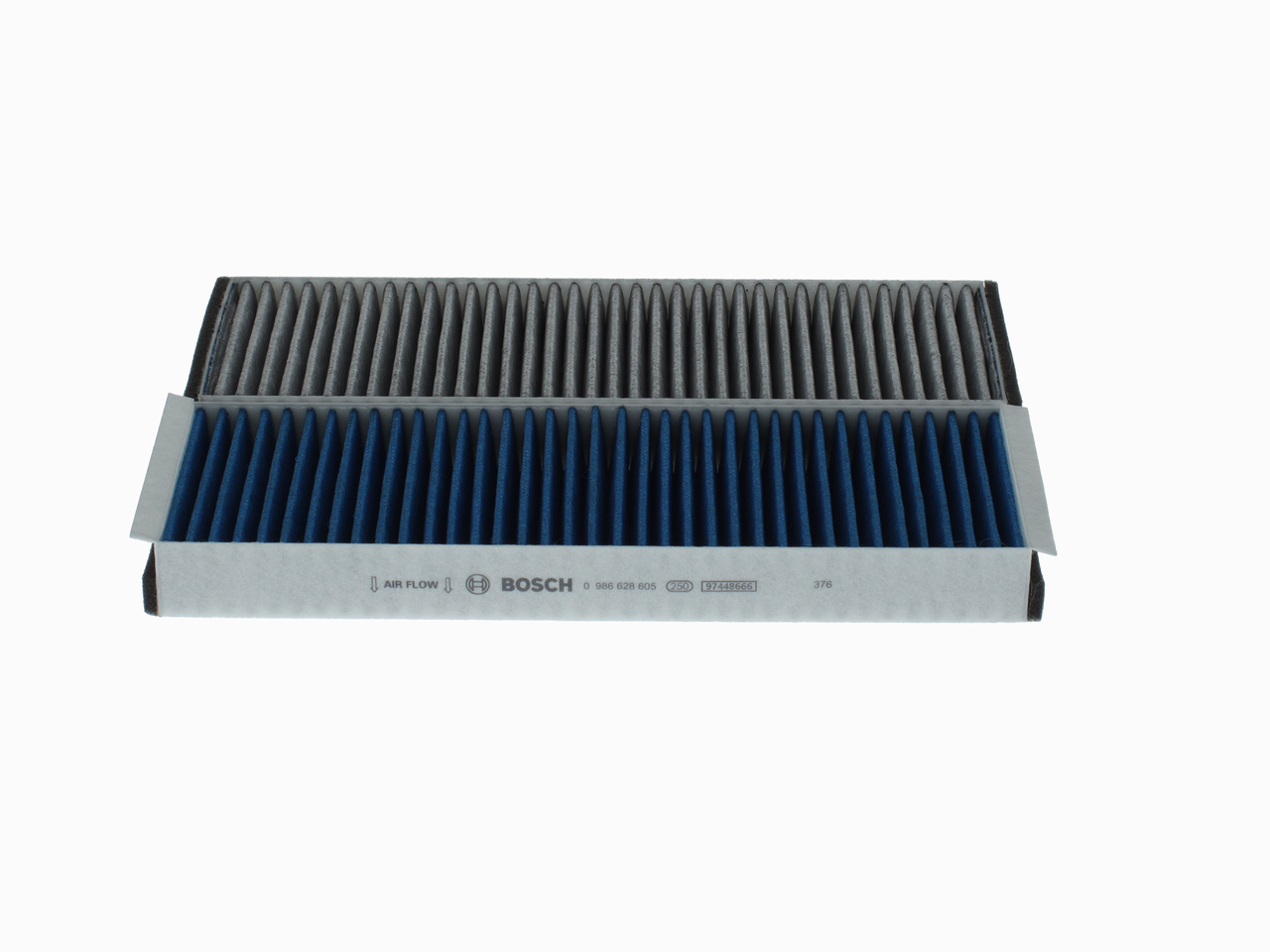 BOSCH 0 986 628 605: Filtro de habitáculo FILTRO+pro Filtro de carbón activado, con efecto bactericida, Índice de sep. de partículas > 98 % para 2,5 µm (polvo fino), con efecto antialérgico, con efecto antiviral, con efecto fungicida