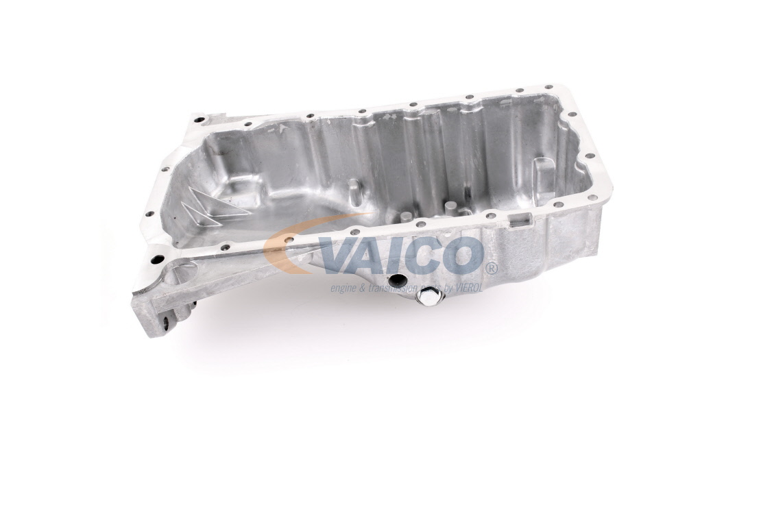 VAICO V10-0432: Ölwanne mit Ölablassschraube, ohne Dichtung, mit Bohrung für Ölstandsensor, Original VAICO Qualität