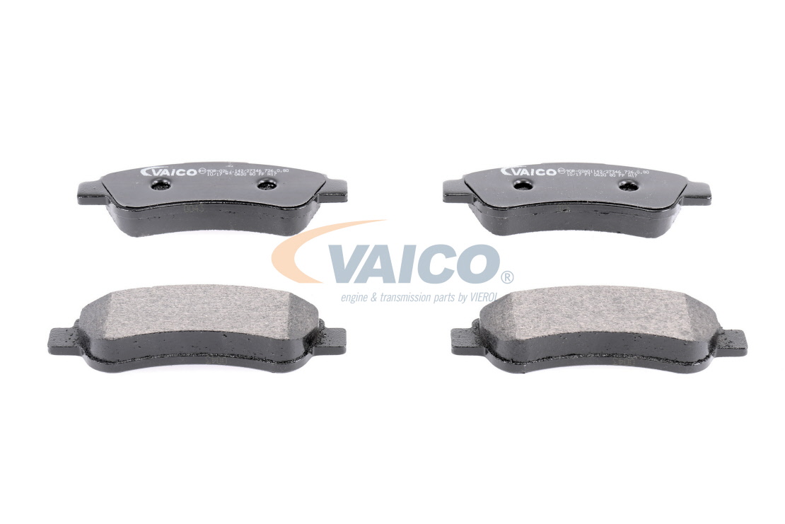 VAICO V42-0095: Fékbetét készlet, tárcsafék hátsótengely, Tartozékokkal, féknyereg csavarokkal, Q+, original equipment manufacturer quality
