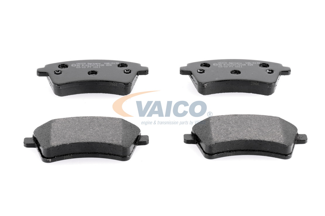 VAICO V46-0138: Plăcuțe de frână punte fata, cu acceasorii, cu suruburi etrier, Q+, original equipment manufacturer quality