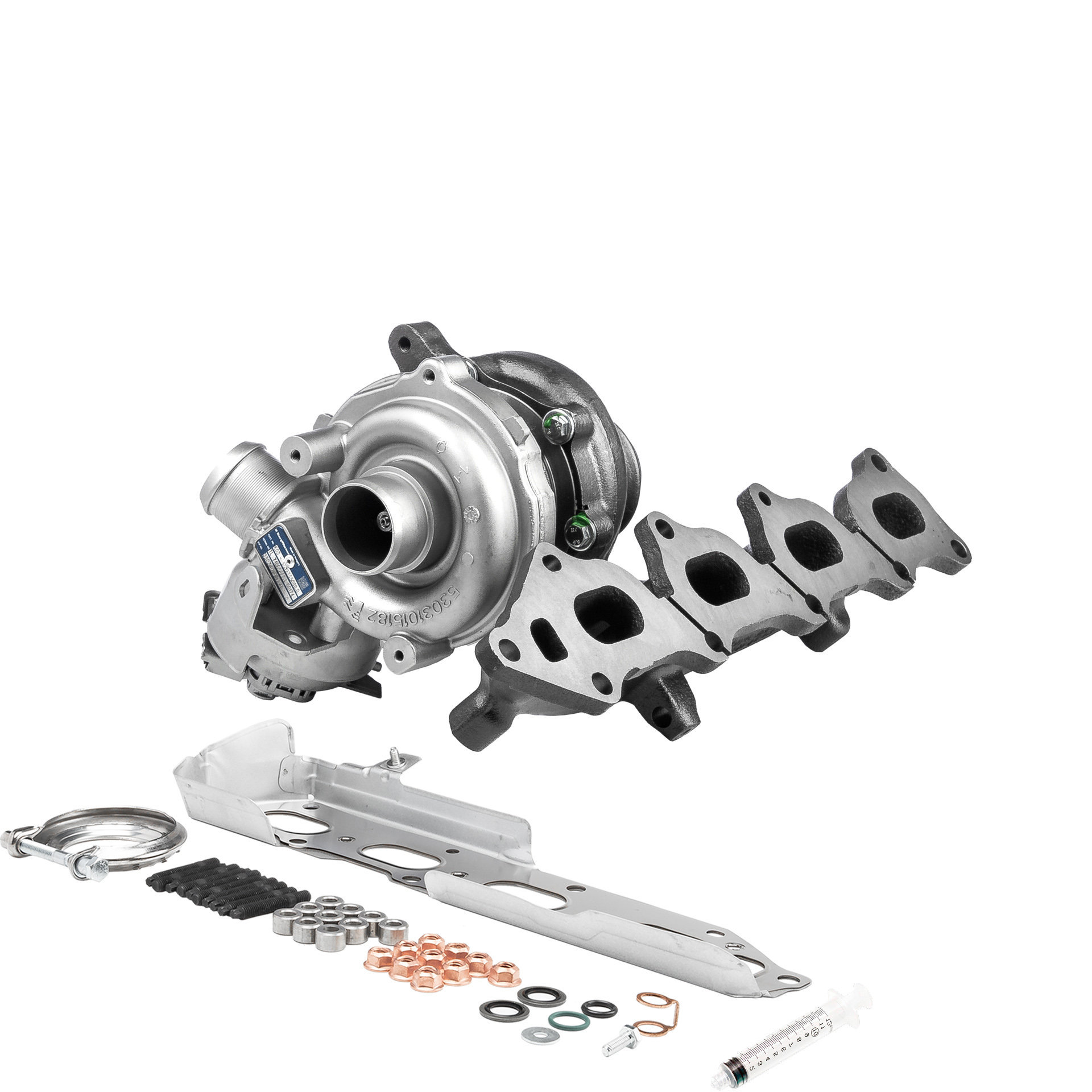 BR Turbo 53039880521RSM: Turbocompresor REMANUFACTURED TURBOCHARGER WITH MOUNTING KIT con material de montaje/fijación