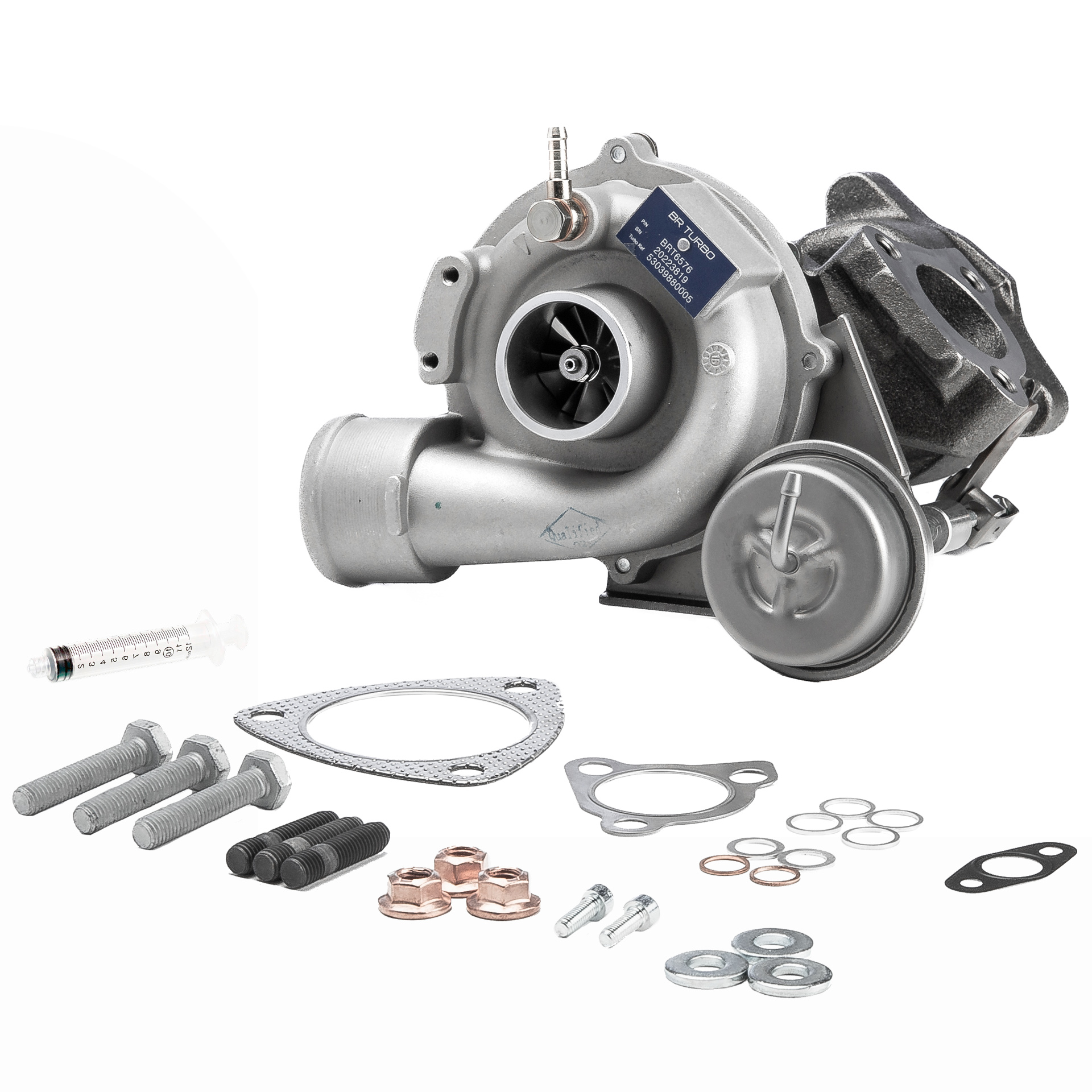 BR Turbo BRT6576M: Turboaggregat NEW BR TURBO TURBOCHARGER WITH MOUNTING KIT med påbyggnads-/fästmaterial