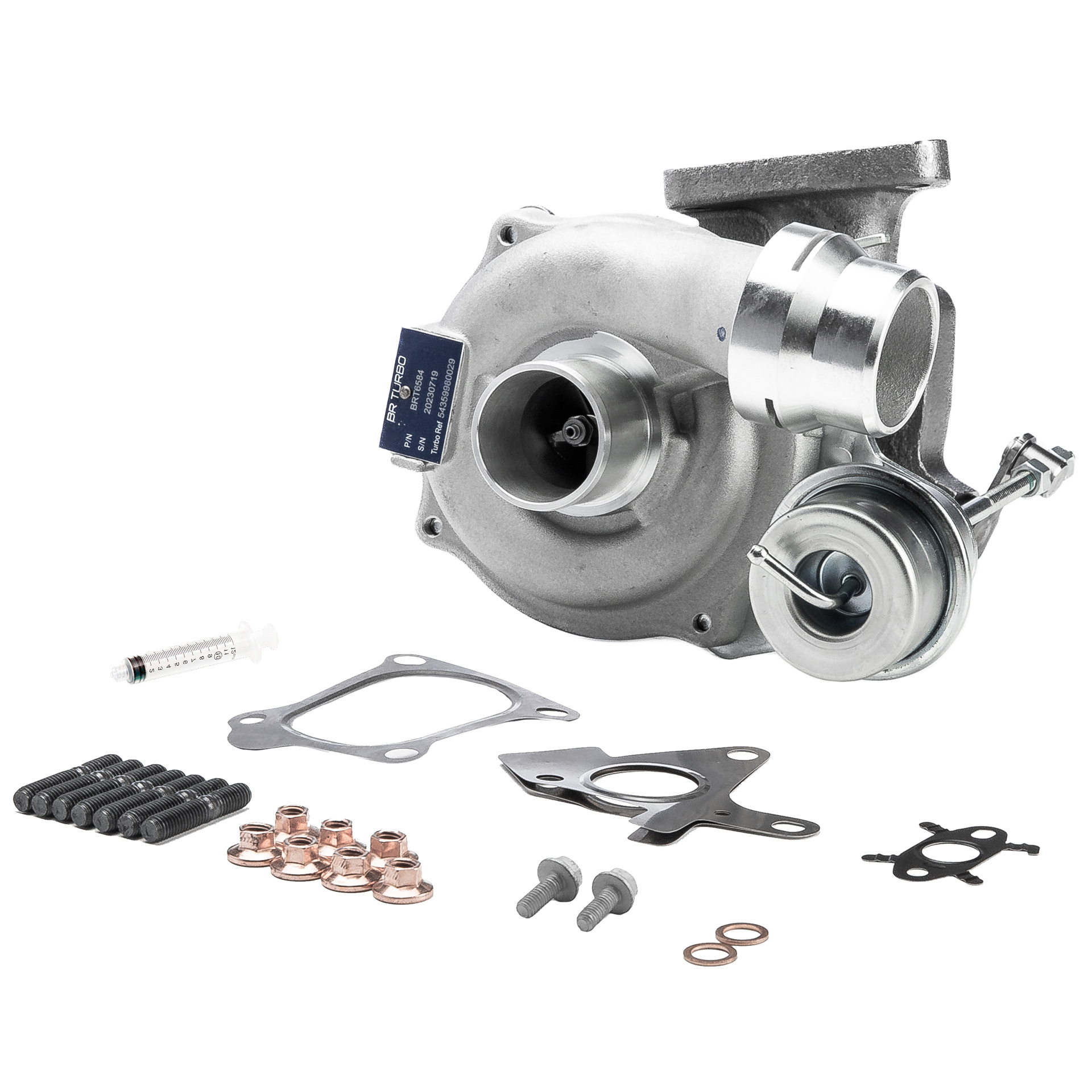 BR Turbo BRT6584M: Turbosprężarka NEW BR TURBO TURBOCHARGER WITH MOUNTING KIT z materiałem montażowym/ mocującym