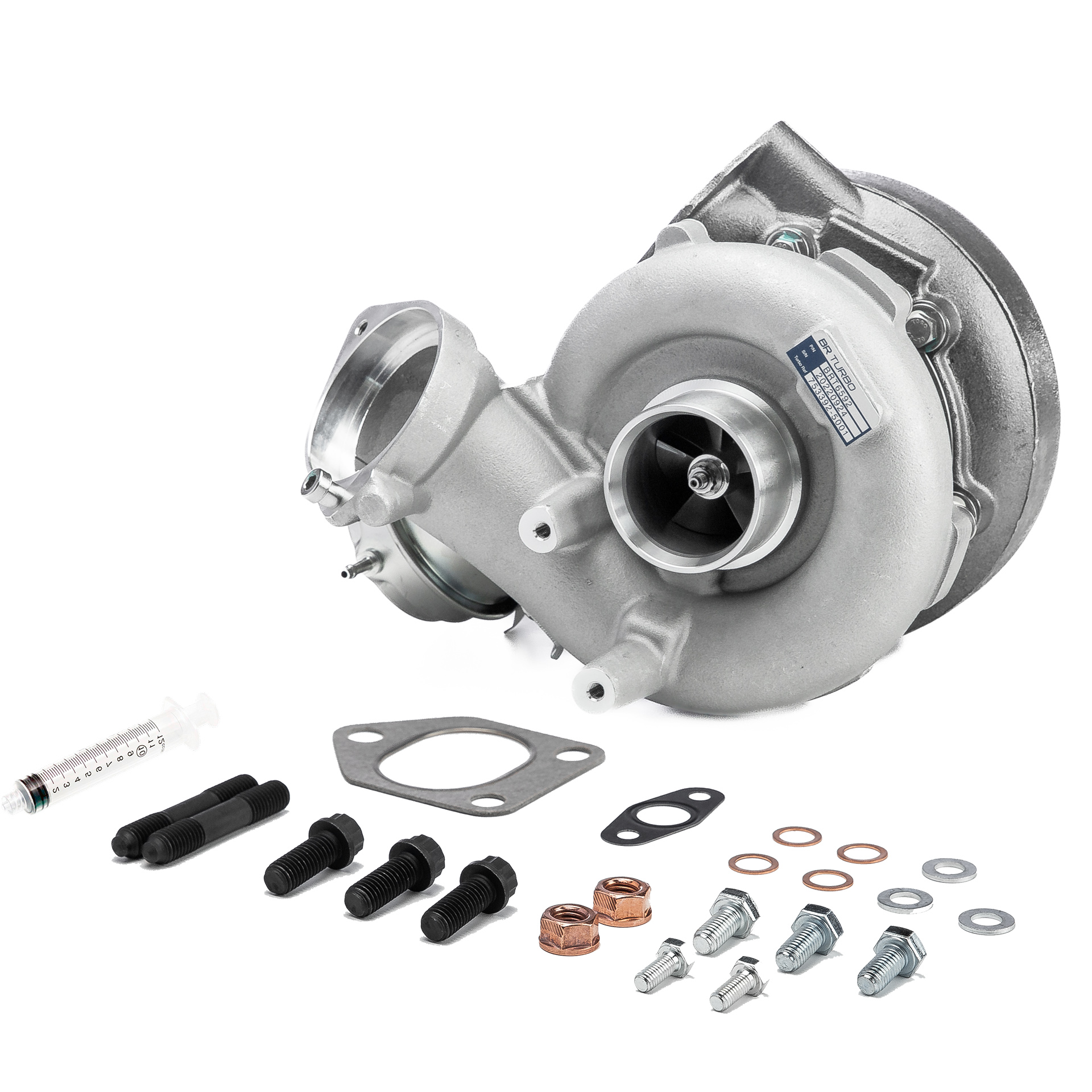 BR Turbo BRT6592M: Turbosprężarka NEW BR TURBO TURBOCHARGER WITH MOUNTING KIT z materiałem montażowym/ mocującym