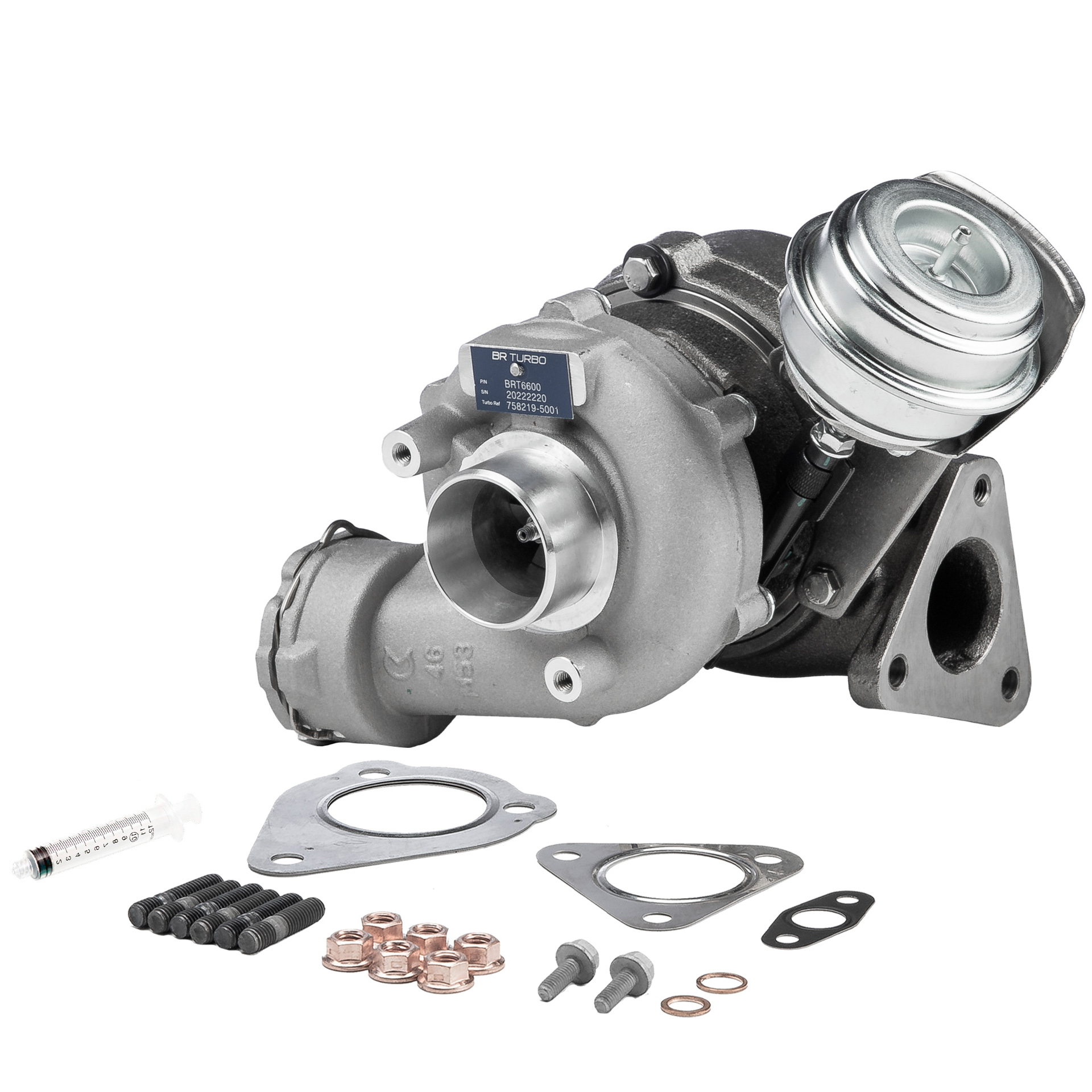 BR Turbo BRT6600M: Turbolader NEW BR TURBO TURBOCHARGER WITH MOUNTING KIT mit Anbau-/Befestigungsmaterial