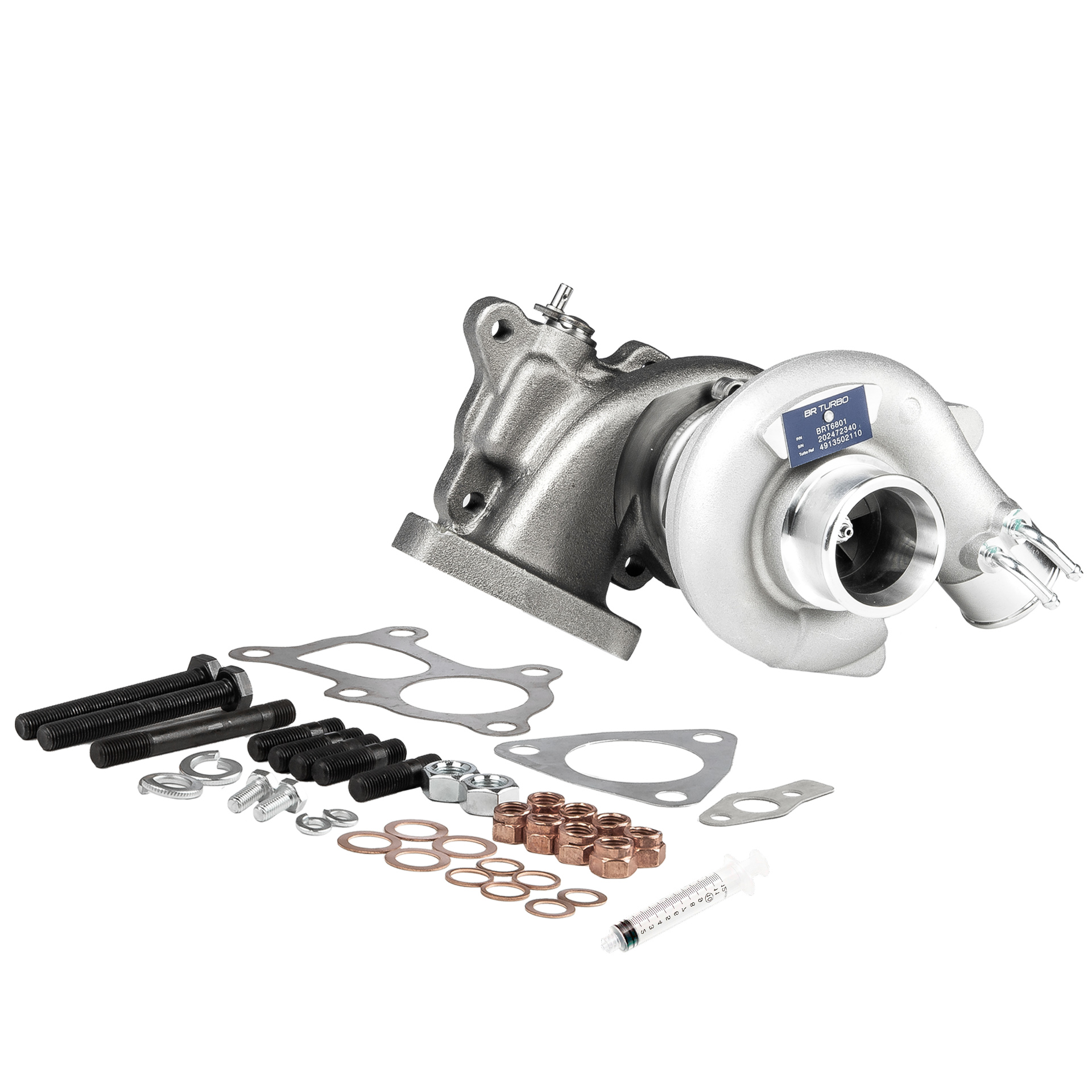 BR Turbo BRT6801M: Turbolader NEW BR TURBO TURBOCHARGER WITH MOUNTING KIT mit Anbau-/Befestigungsmaterial