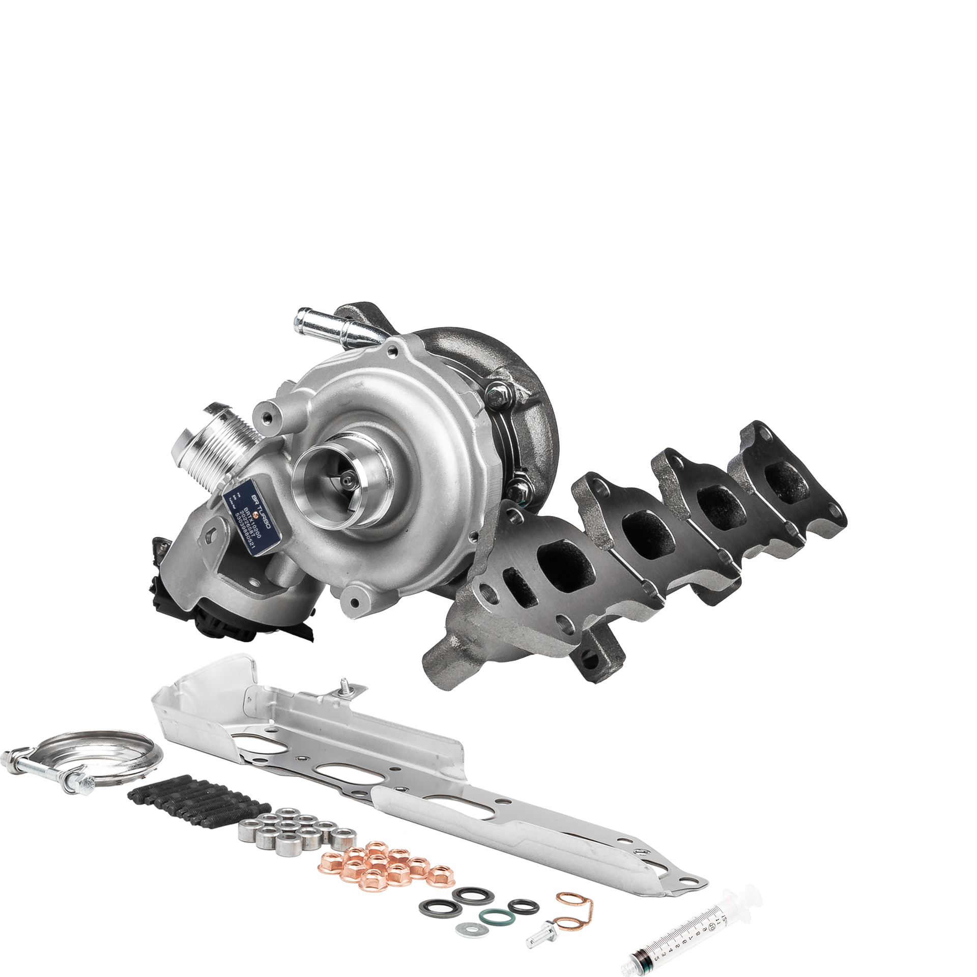 BR Turbo BRTX10200M: Turbosprężarka NEW BR TURBO TURBOCHARGER WITH MOUNTING KIT z materiałem montażowym/ mocującym