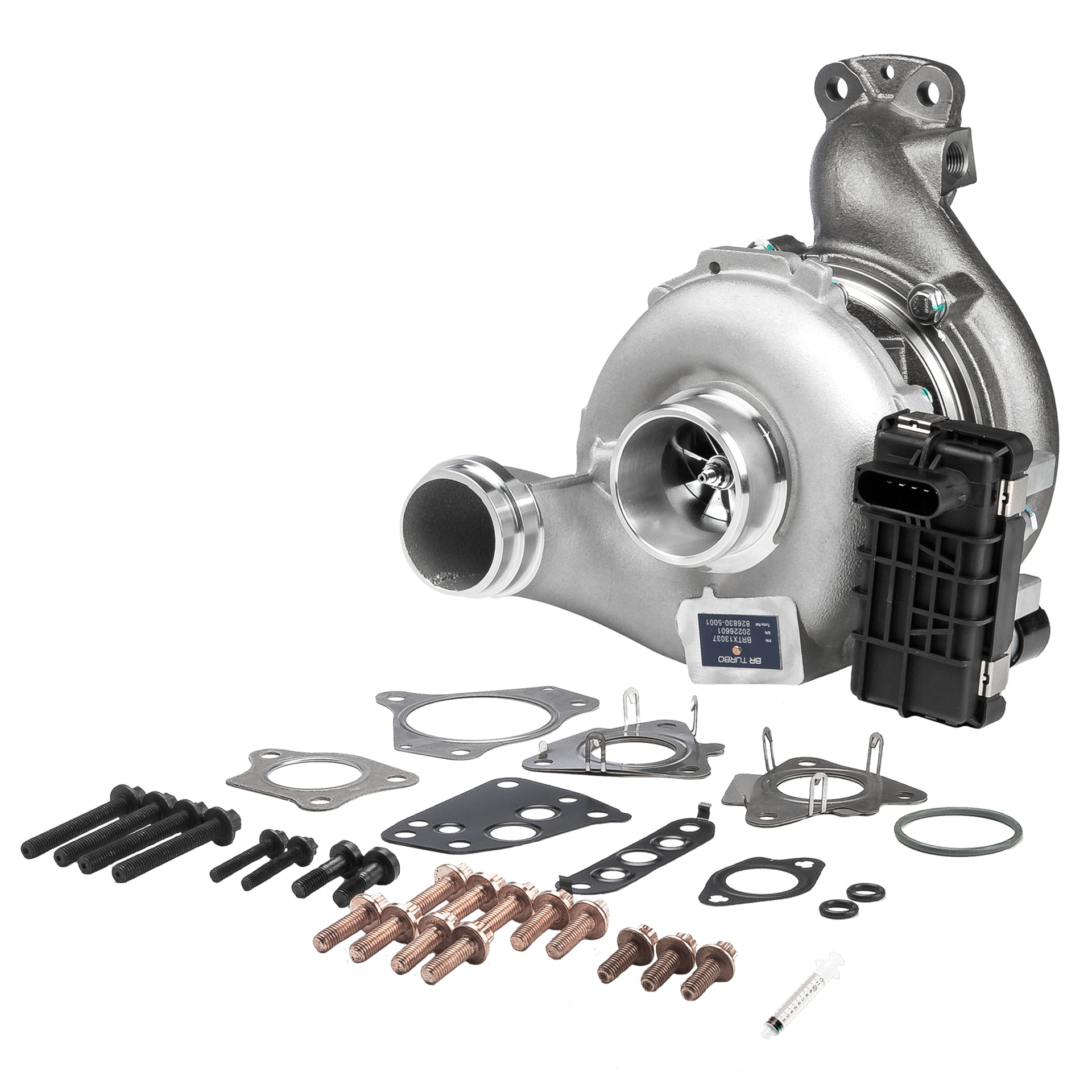 BR Turbo BRTX13037M: Turboaggregat NEW BR TURBO TURBOCHARGER WITH MOUNTING KIT med påbyggnads-/fästmaterial