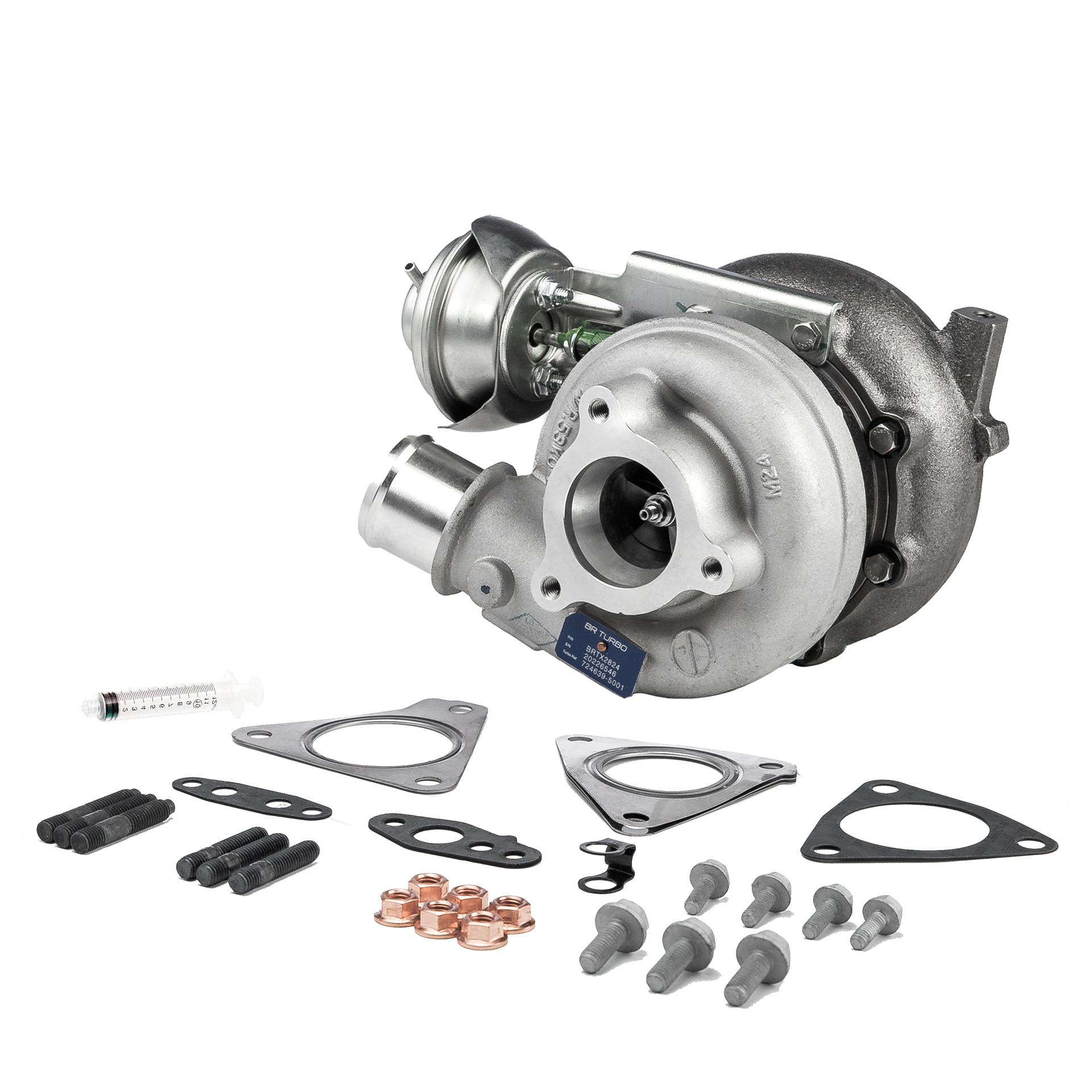 BR Turbo BRTX2824M: Turbocompresor NEW BR TURBO TURBOCHARGER WITH MOUNTING KIT con material de montaje/fijación