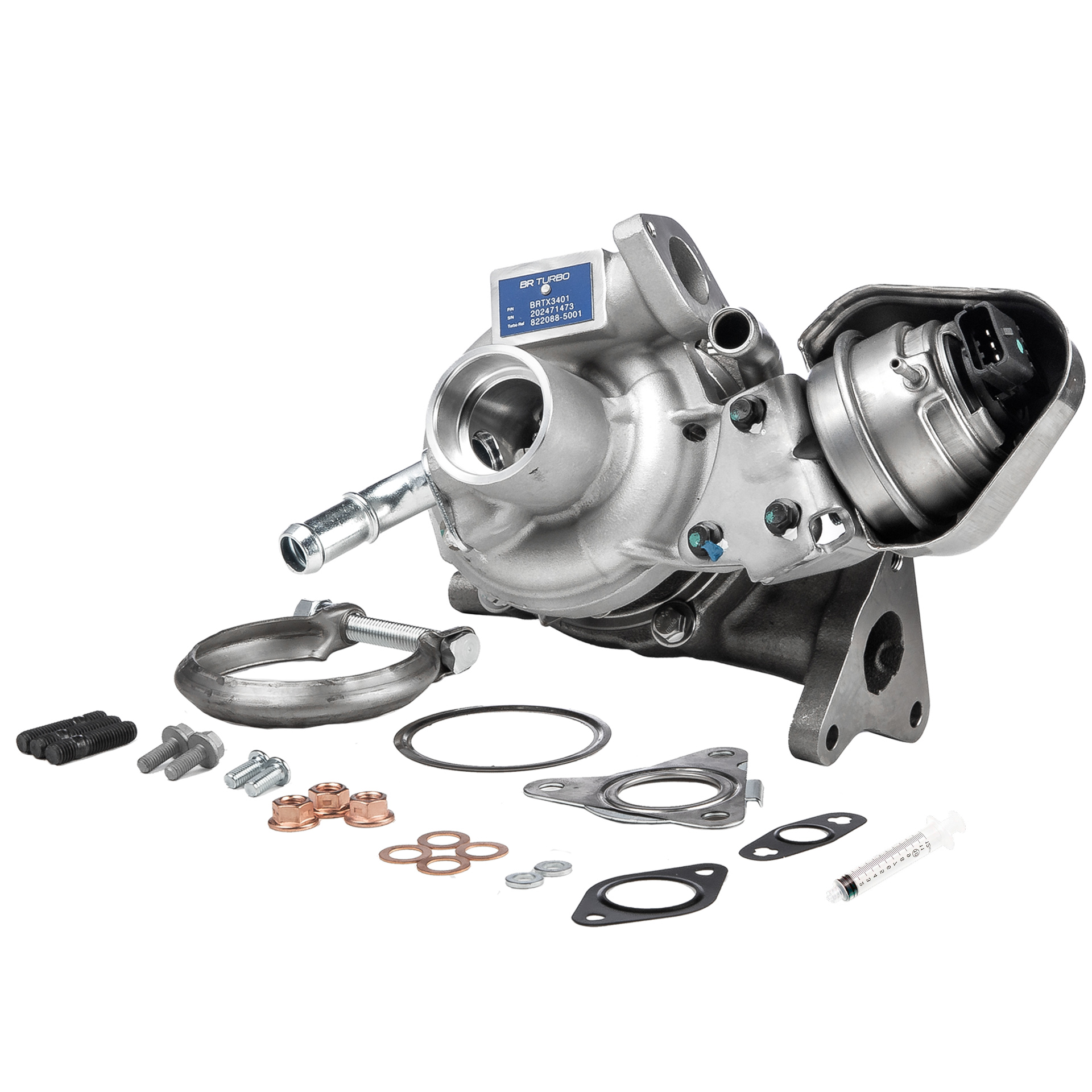 BR Turbo BRTX3401M: Turbocompresor NEW BR TURBO TURBOCHARGER WITH MOUNTING KIT con material de montaje/fijación