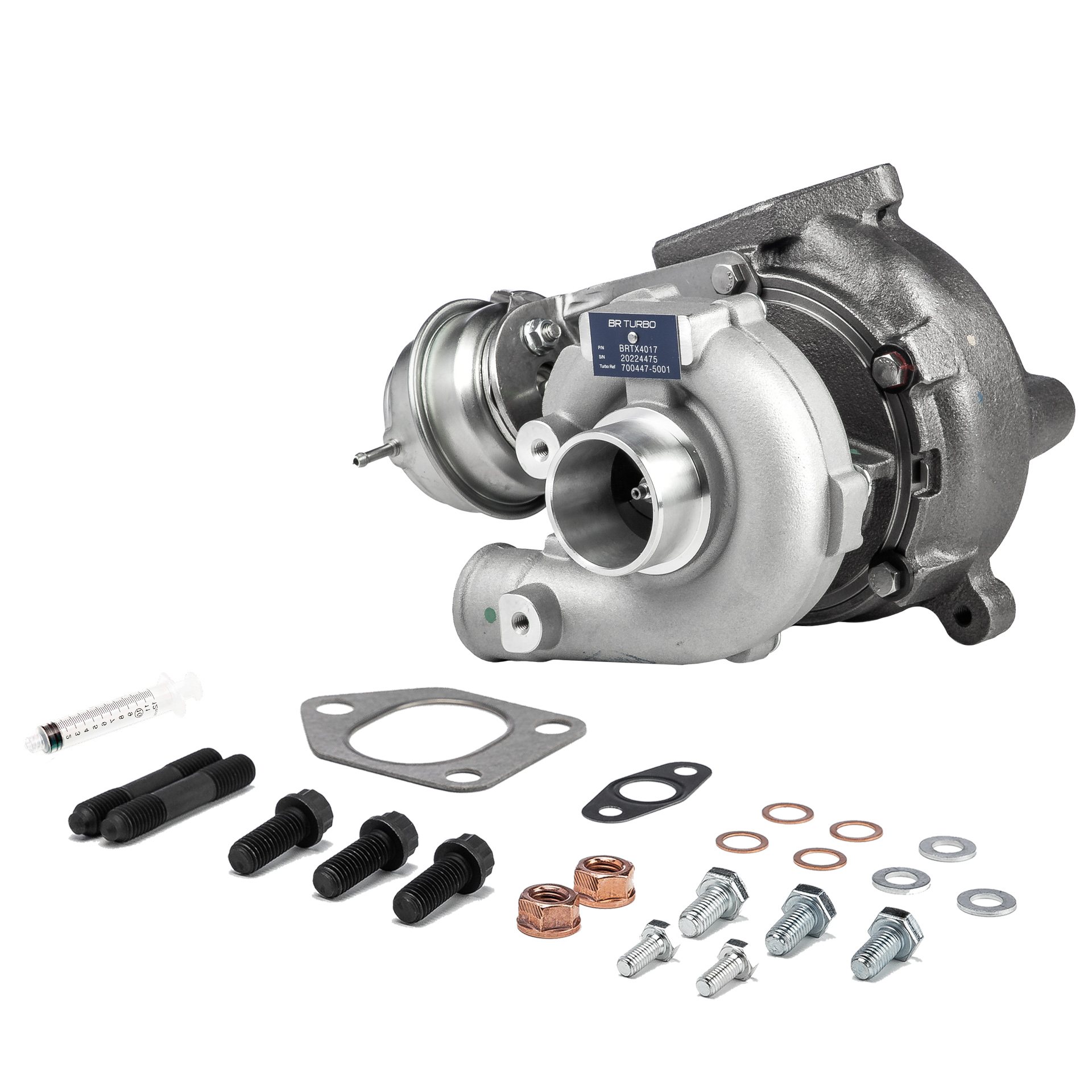 BR Turbo BRTX4017M: Turboaggregat NEW BR TURBO TURBOCHARGER WITH MOUNTING KIT med påbyggnads-/fästmaterial