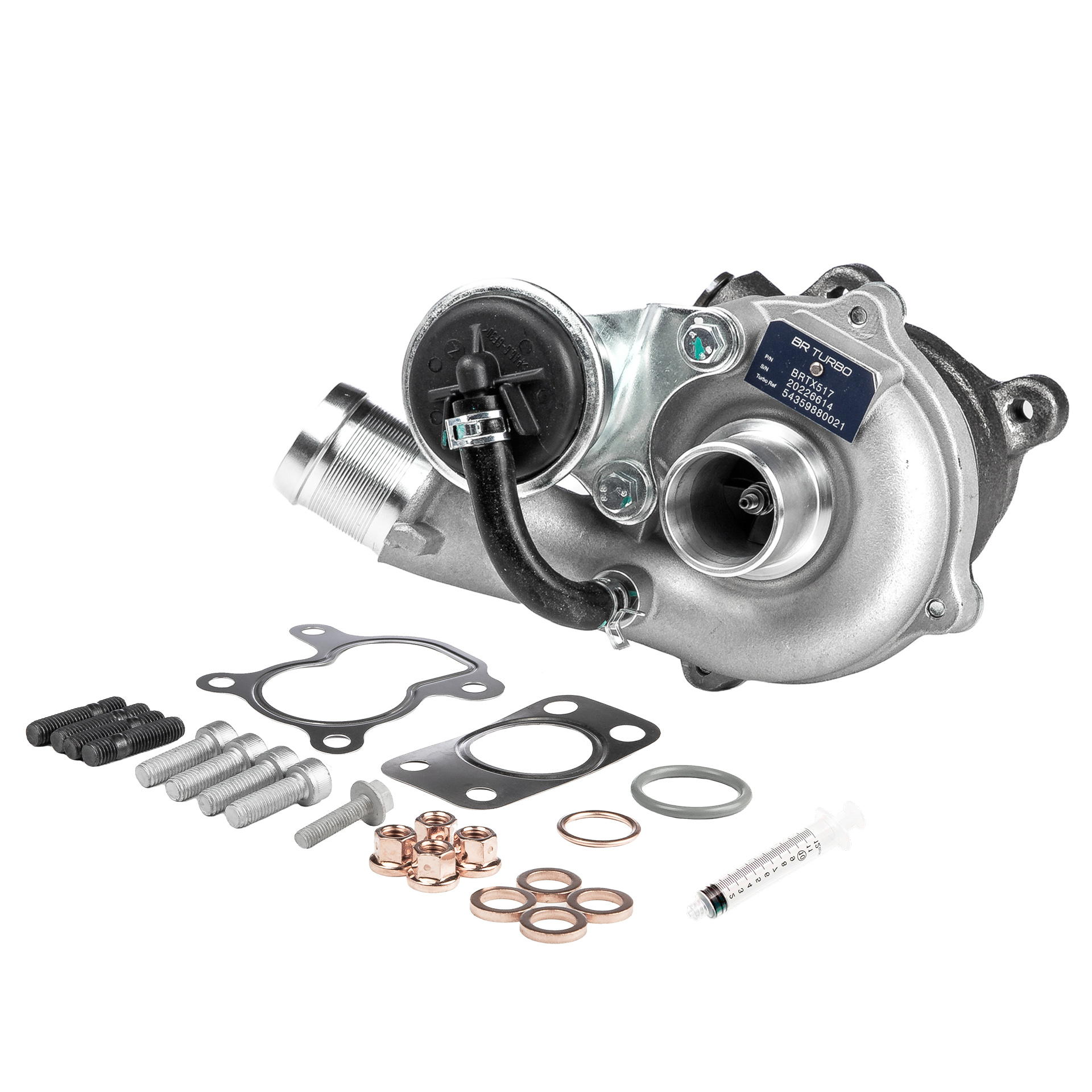BR Turbo BRTX517M: Turbocompresor NEW BR TURBO TURBOCHARGER WITH MOUNTING KIT con material de montaje/fijación