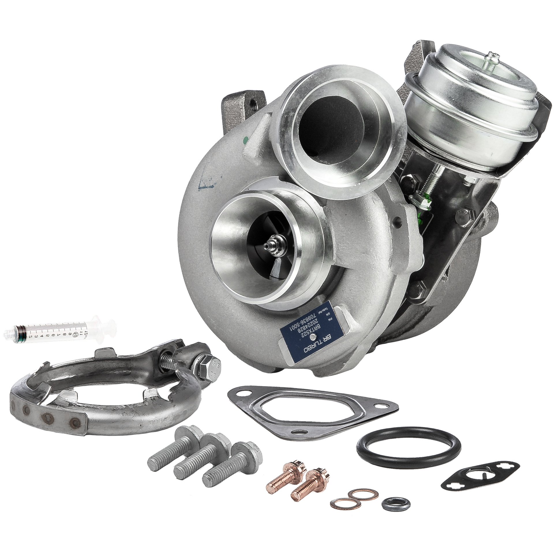 BR Turbo BRTX522M: Turbosprężarka NEW BR TURBO TURBOCHARGER WITH MOUNTING KIT z materiałem montażowym/ mocującym