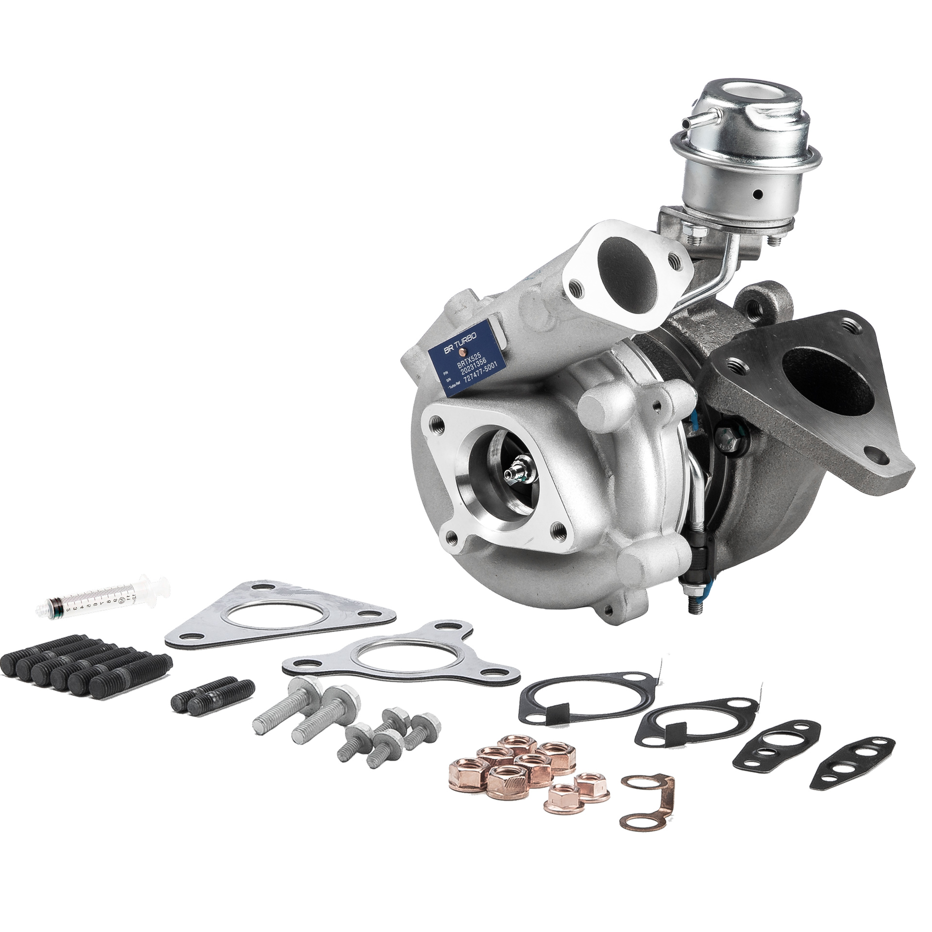 BR Turbo BRTX525M: Turbocompresor NEW BR TURBO TURBOCHARGER WITH MOUNTING KIT con material de montaje/fijación