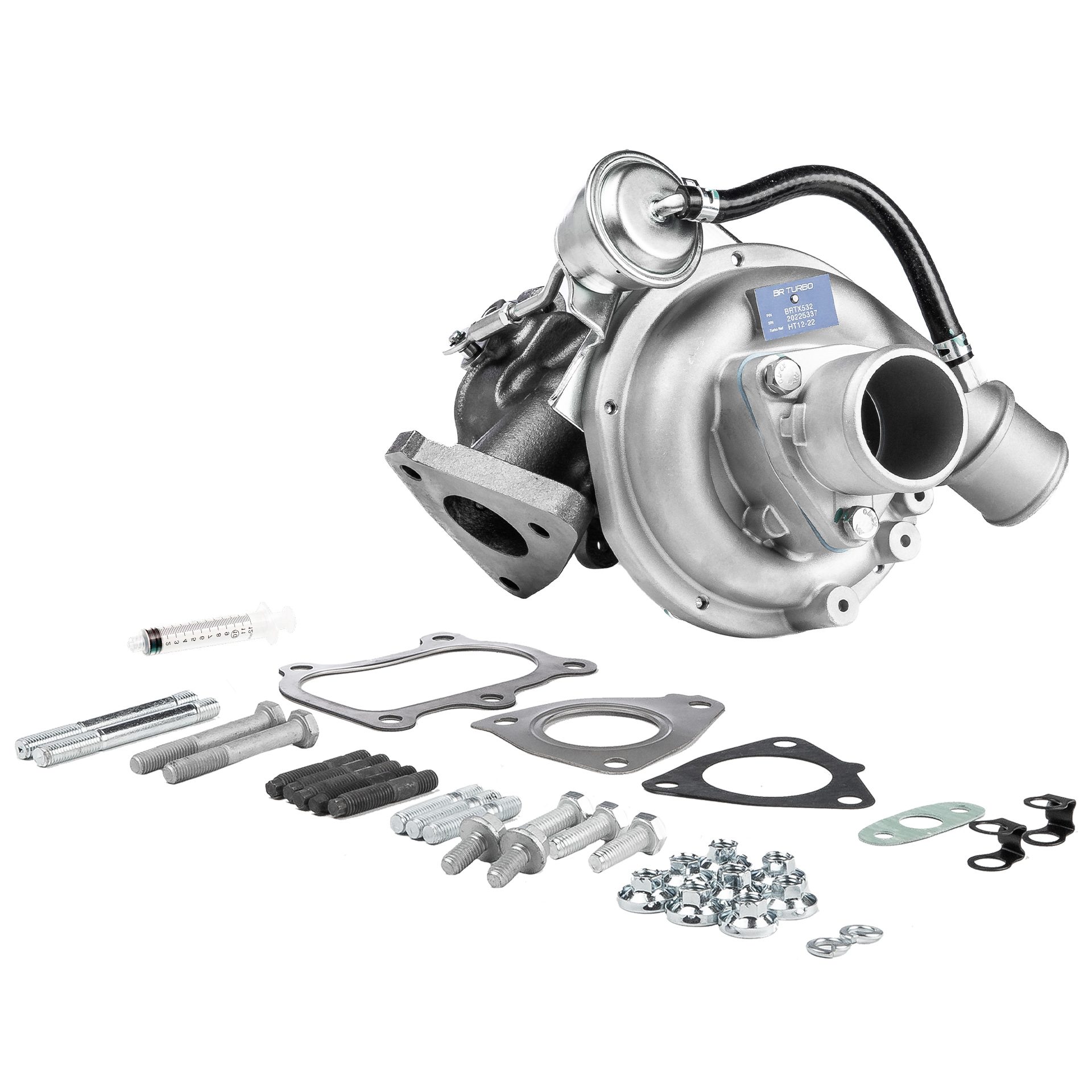 BR Turbo BRTX532M: Turbosprężarka NEW BR TURBO TURBOCHARGER WITH MOUNTING KIT z materiałem montażowym/ mocującym