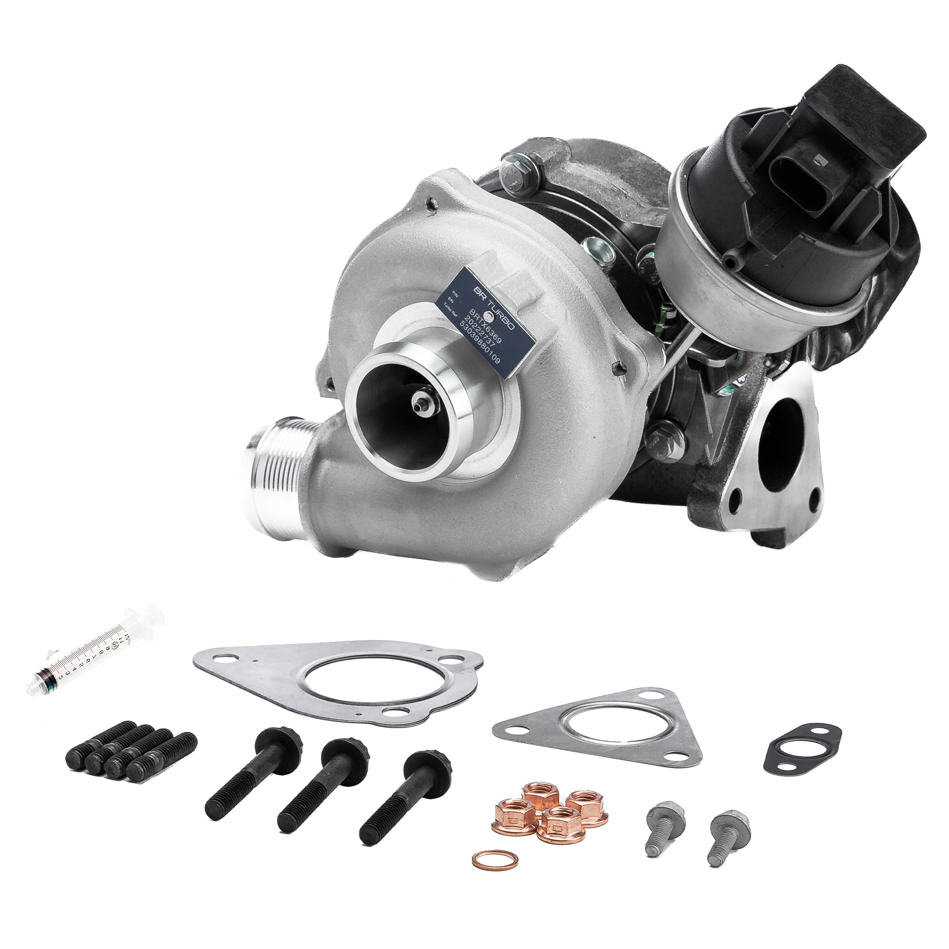 BR Turbo BRTX6369M: Turbó NEW BR TURBO TURBOCHARGER WITH MOUNTING KIT rászerelő/rögzítő anyaggal