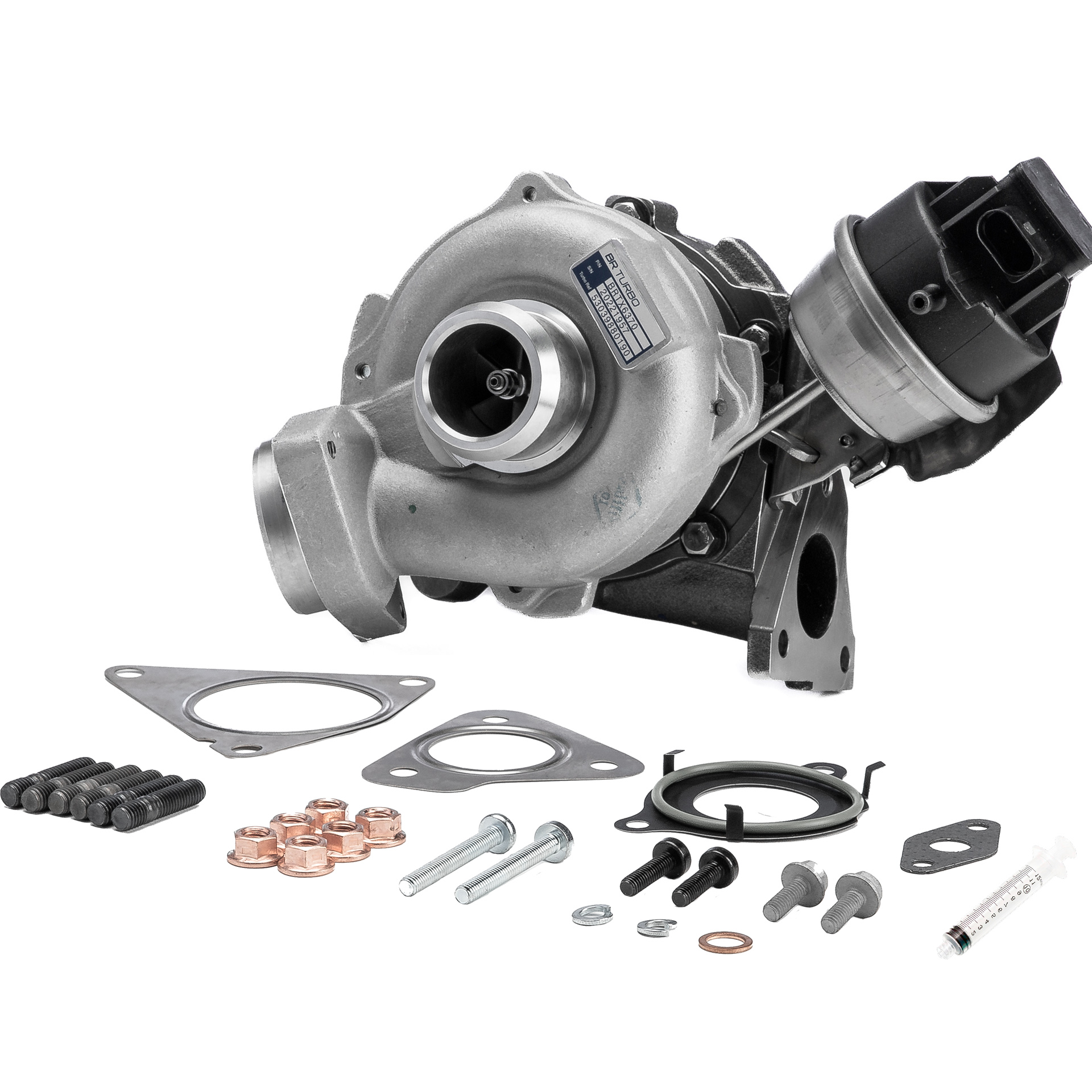 BR Turbo BRTX6370M: Turbocompresor NEW BR TURBO TURBOCHARGER WITH MOUNTING KIT con material de montaje/fijación