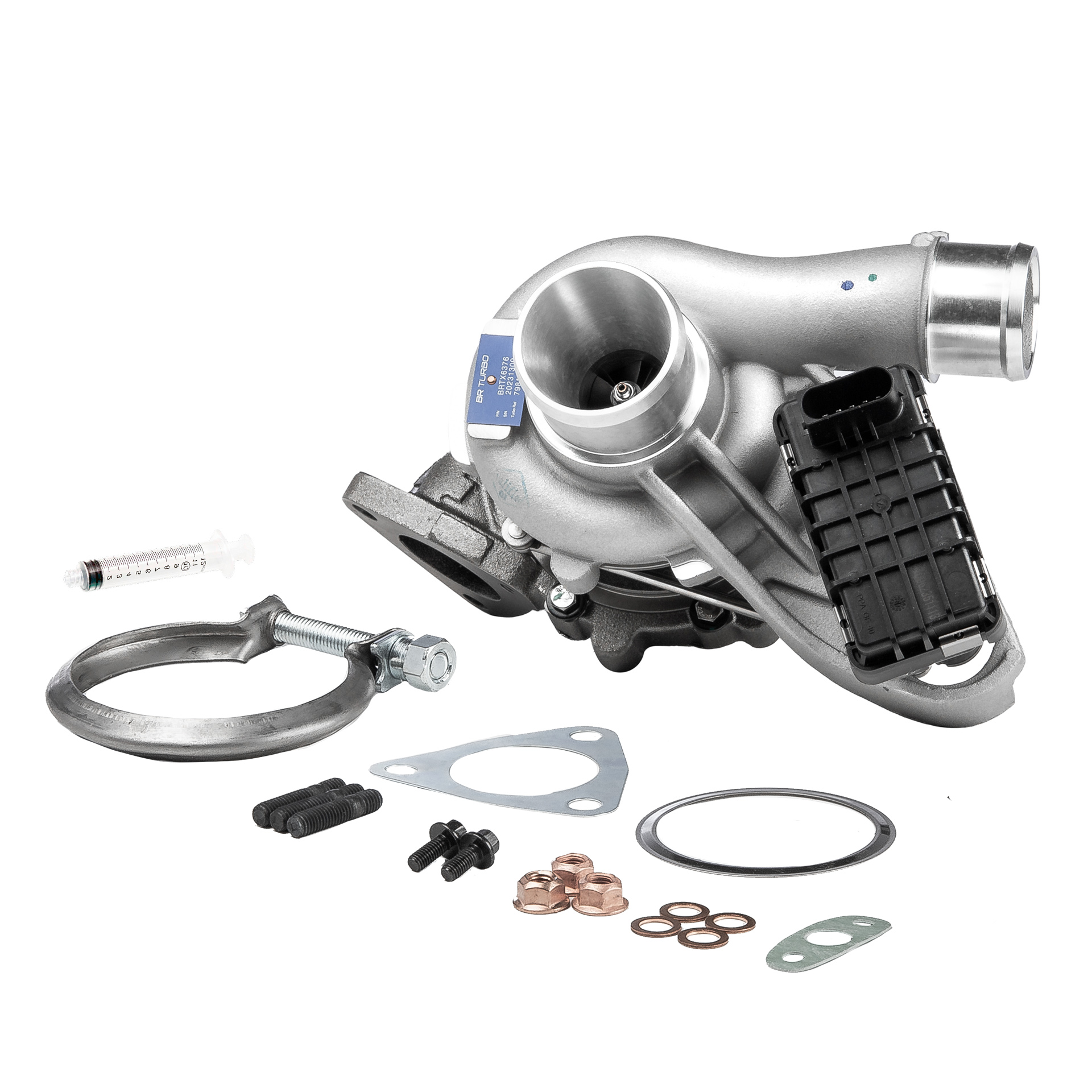 BR Turbo BRTX6376M: Turbosprężarka NEW BR TURBO TURBOCHARGER WITH MOUNTING KIT z materiałem montażowym/ mocującym