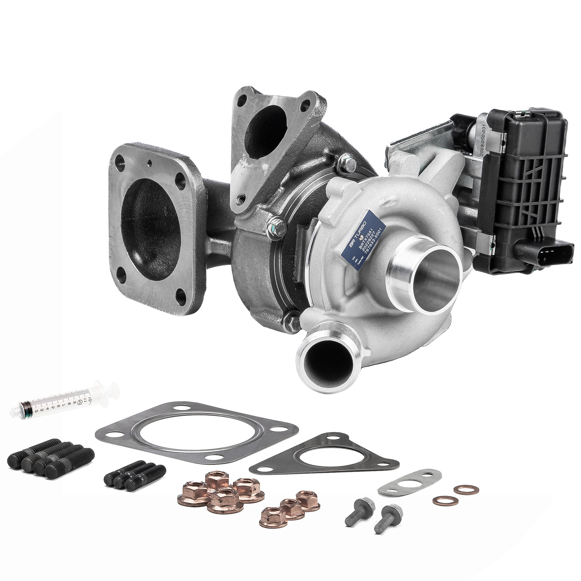 BR Turbo BRTX7551M: Turbolader NEW BR TURBO TURBOCHARGER WITH MOUNTING KIT mit Anbau-/Befestigungsmaterial