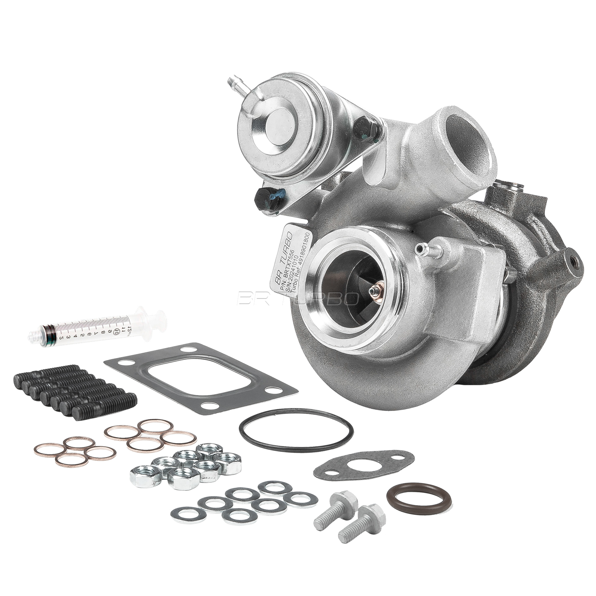 BR Turbo BRTX7556M: Turbolader NEW BR TURBO TURBOCHARGER WITH MOUNTING KIT med påbygnings/festemateriale