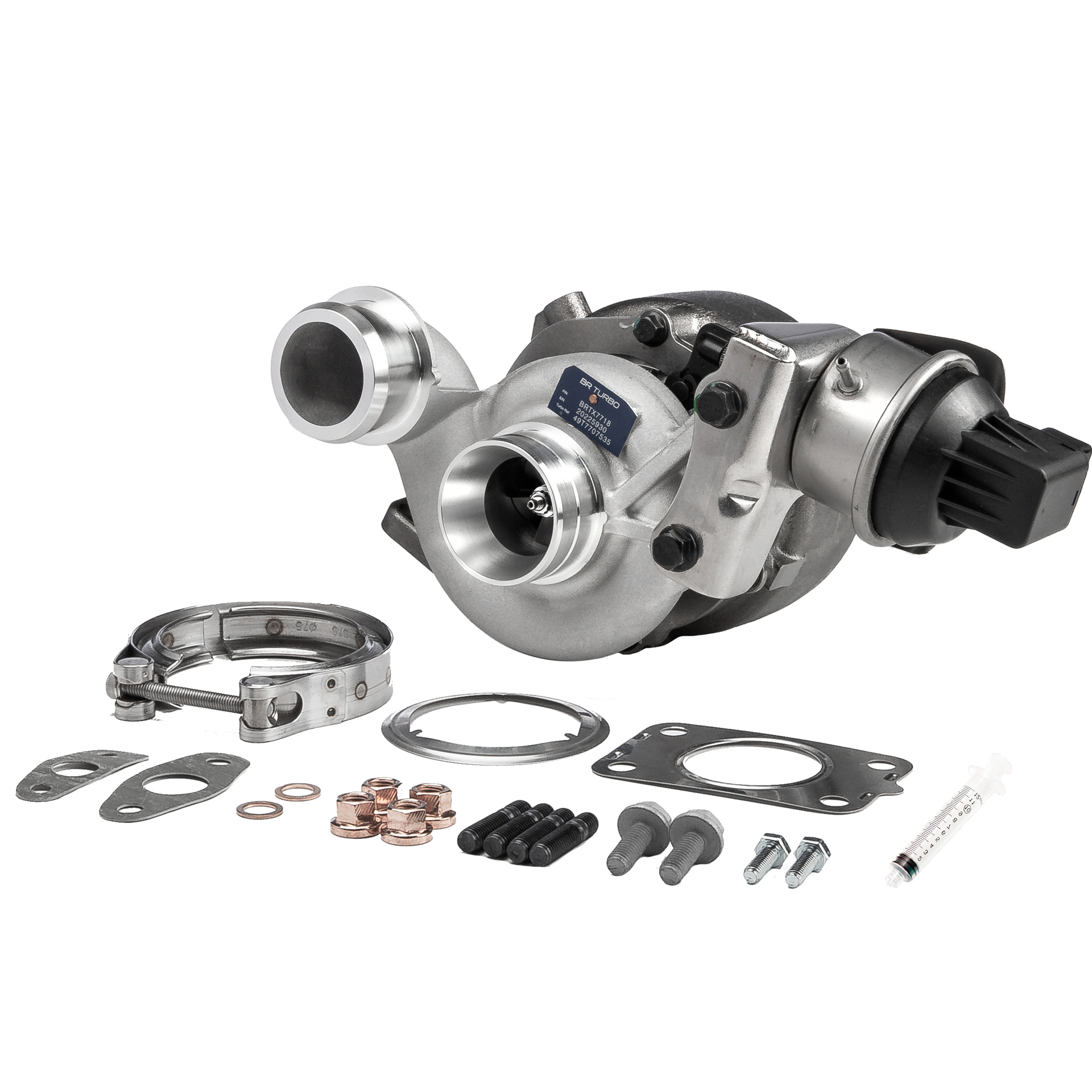 BR Turbo BRTX7718M: Turbó NEW BR TURBO TURBOCHARGER WITH MOUNTING KIT rászerelő/rögzítő anyaggal