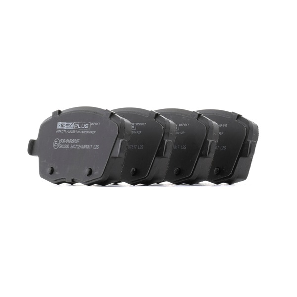 RIDEX PLUS 402B0492P: Bremsbeläge Vorderachse, mit Anti-Quietsch-Blech, mit Schrauben