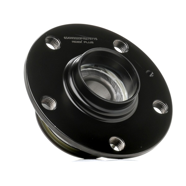 RIDEX PLUS 654W0020P: Zestaw łożysk koła Tylna oś po obydwu stronach, ze zintegrowanym magnet. pierścieniem nadajnika impulsów, z łożyskiem koła, ze śrubą, z nakładką ze smarem