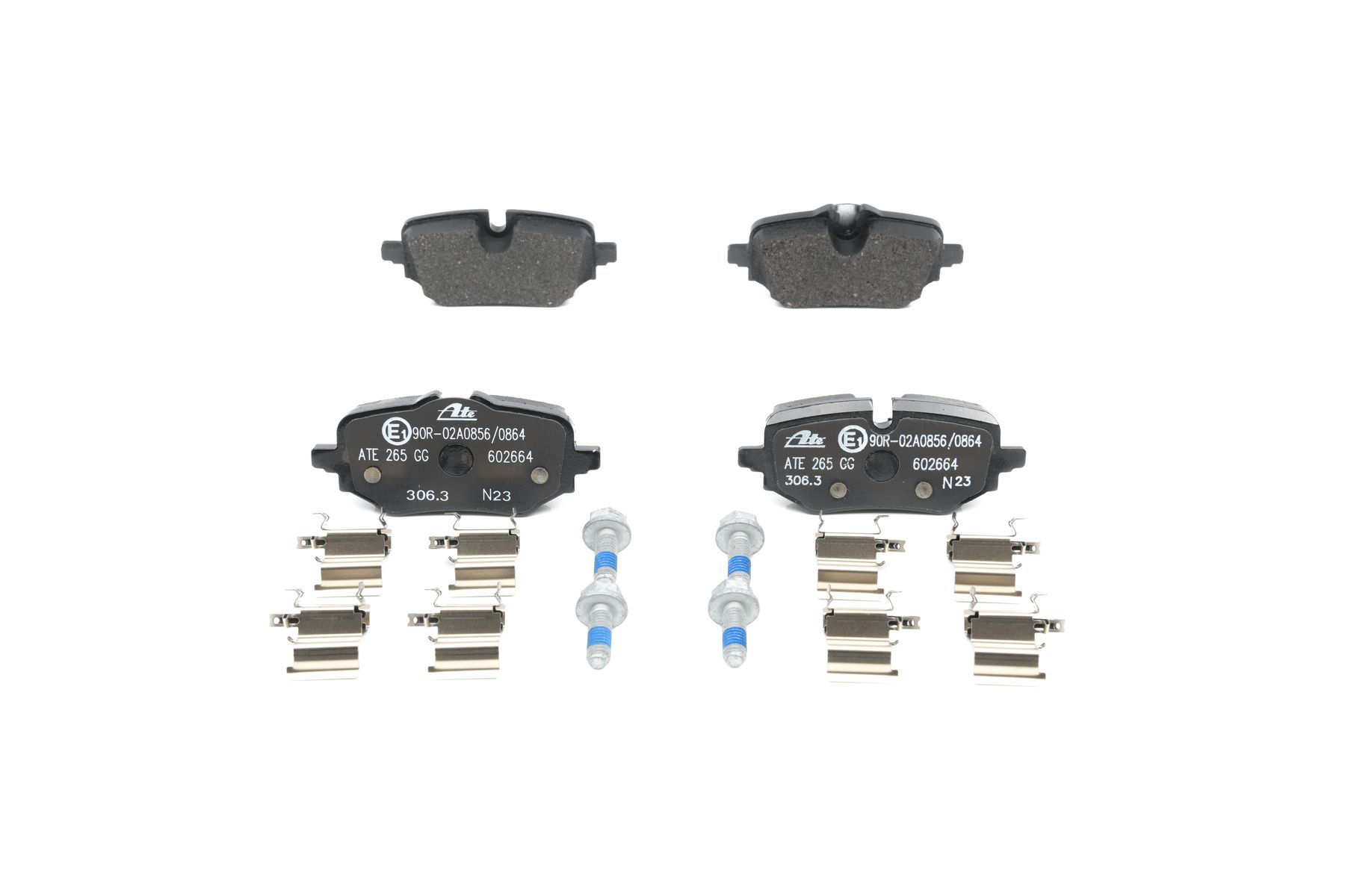 ATE 13.0460-2664.2: Juego de pastillas de freno con accesorios, con tornillos pinza freno