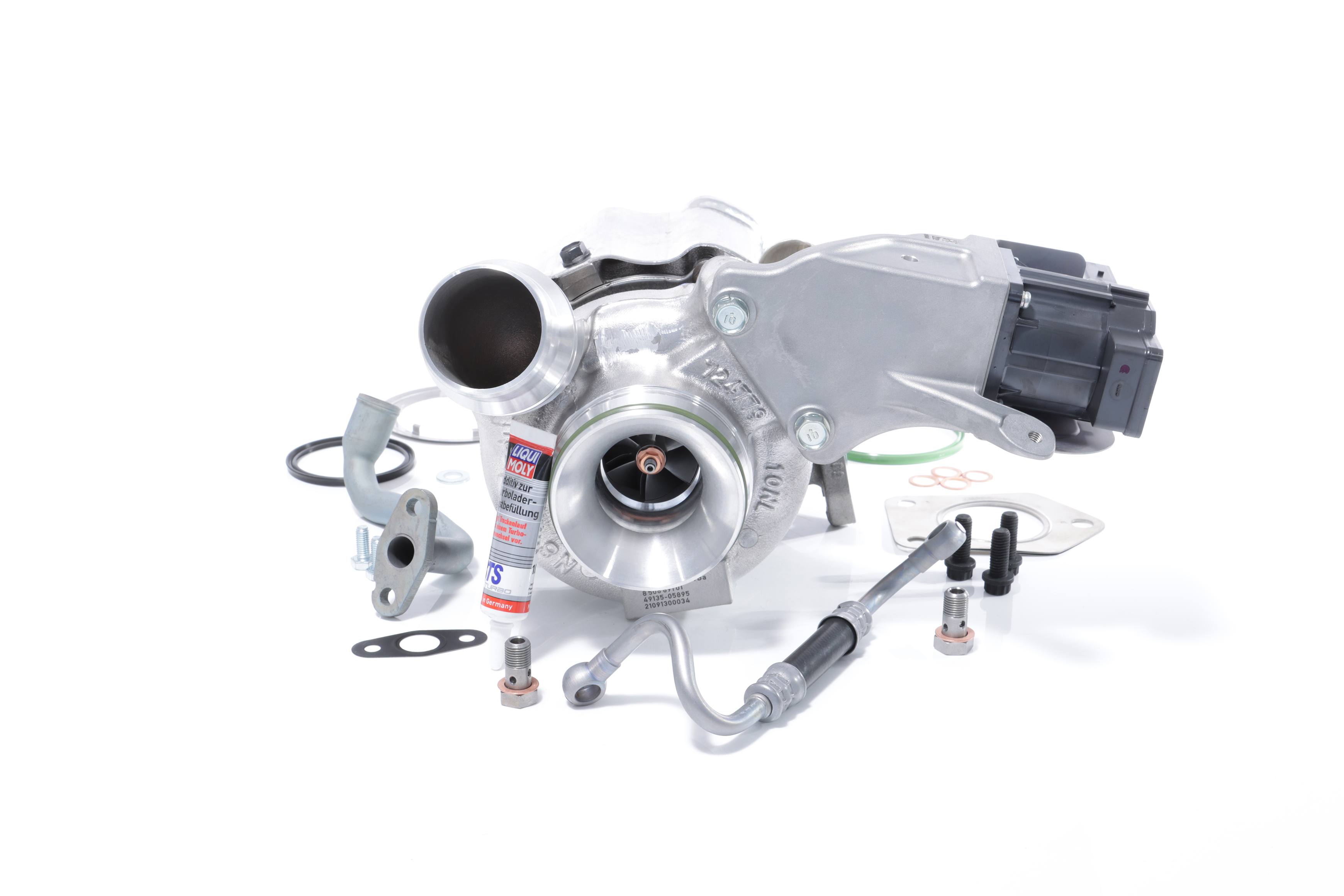 BTS TURBO T981026: Turbolader mit Anbau-/Befestigungsmaterial, mit Ölzulaufleitung, mit Ölablaufleitung, mit Montageanleitung TURBO SERVICE SET ORIGINAL