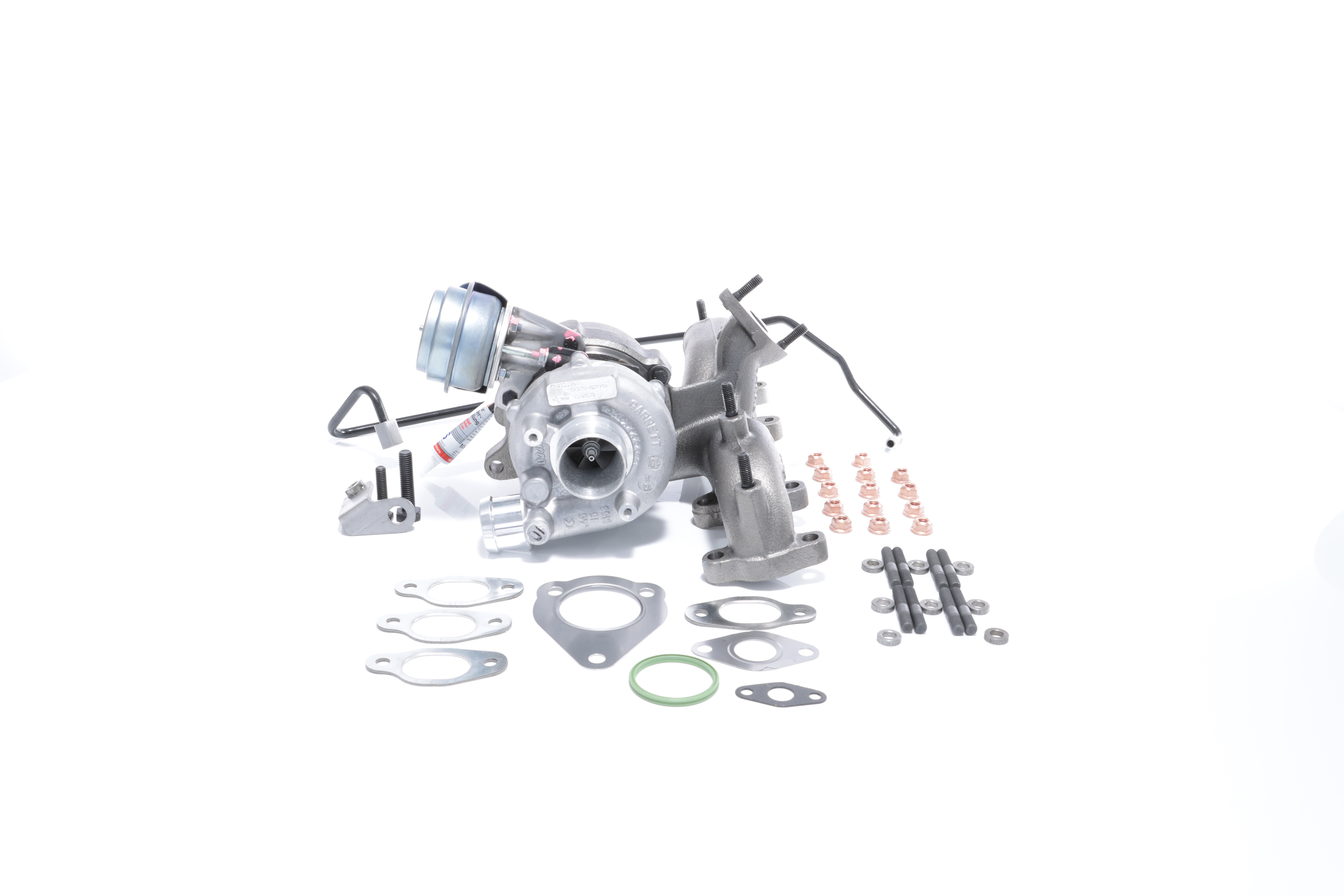 BTS TURBO T981030: Turbolader mit Anbau-/Befestigungsmaterial, mit Ölzulaufleitung, mit Ölablaufleitung TURBO SERVICE SET ORIGINAL