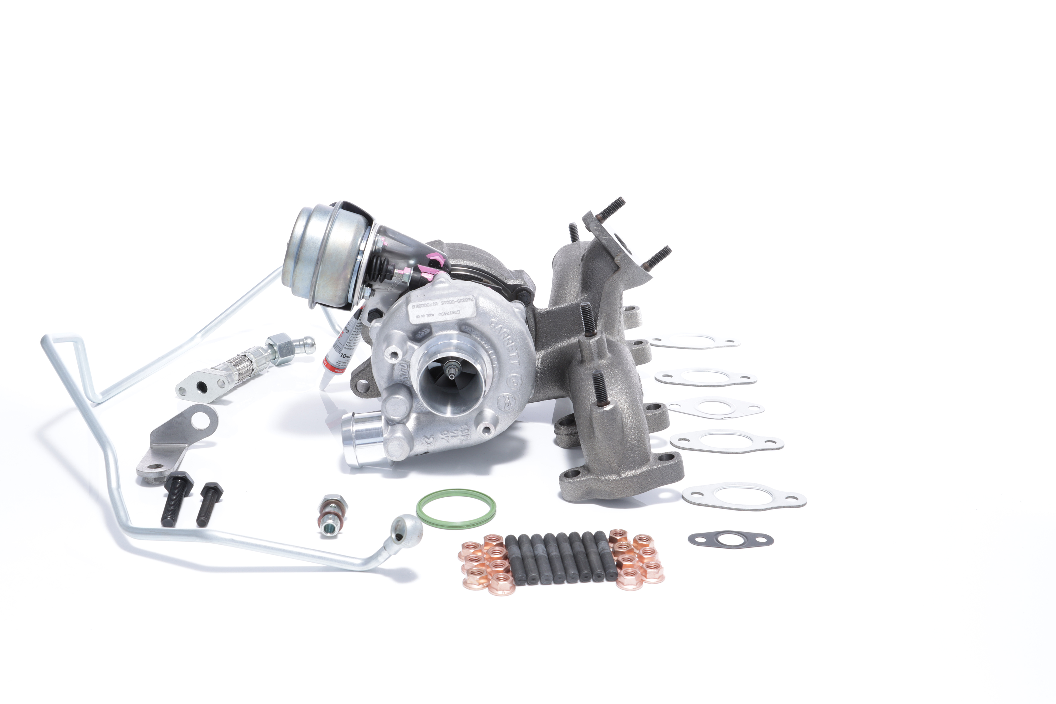 BTS TURBO T981047: Turbosuflantă cu material de atașare/fixare, cu conducta alimentare ulei, cu conducta scurgere ulei TURBO SERVICE SET ORIGINAL