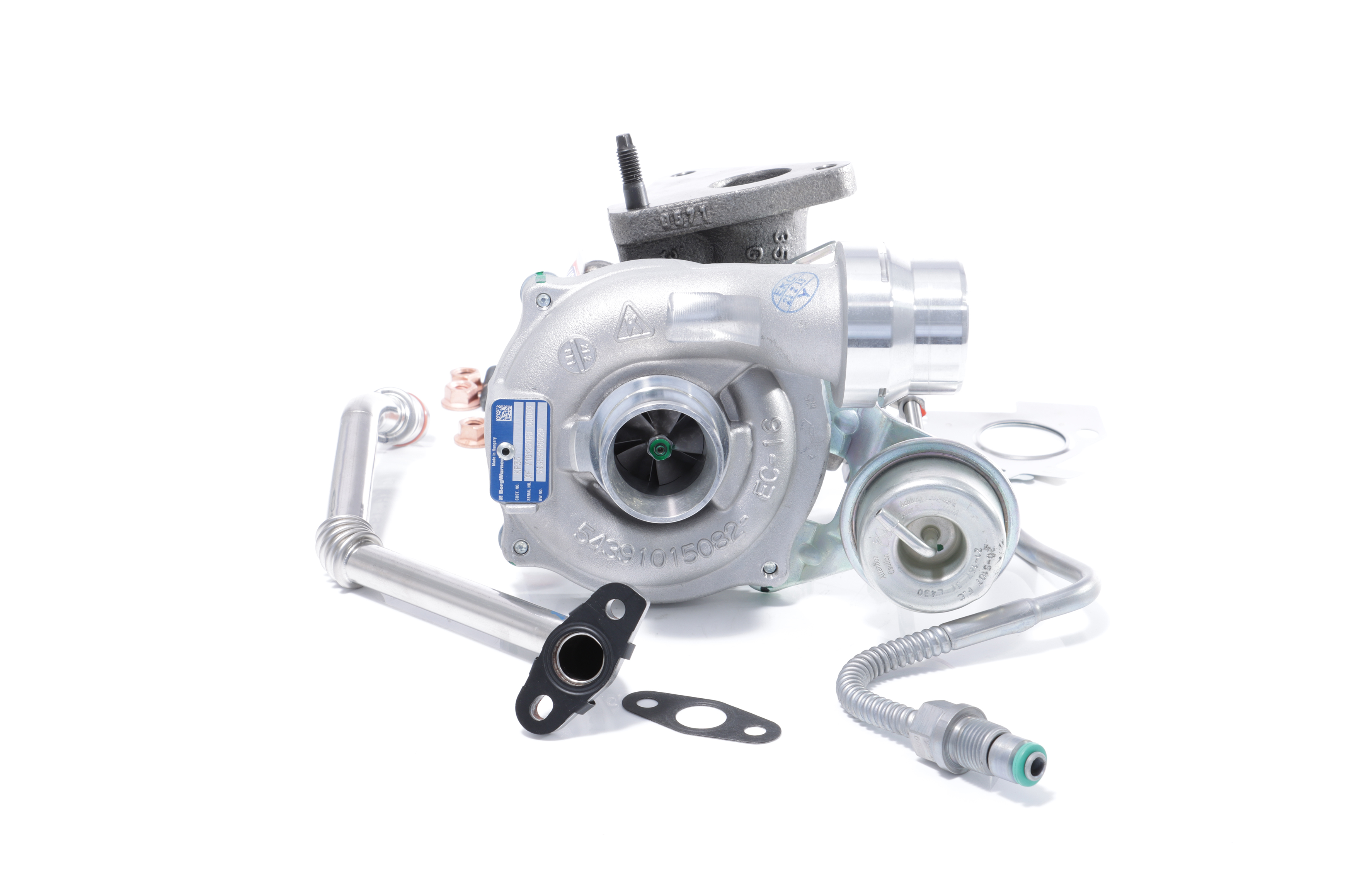 BTS TURBO T981138: Turbosuflantă cu material de atașare/fixare, cu conducta alimentare ulei, cu conducta scurgere ulei TURBO SERVICE SET ORIGINAL