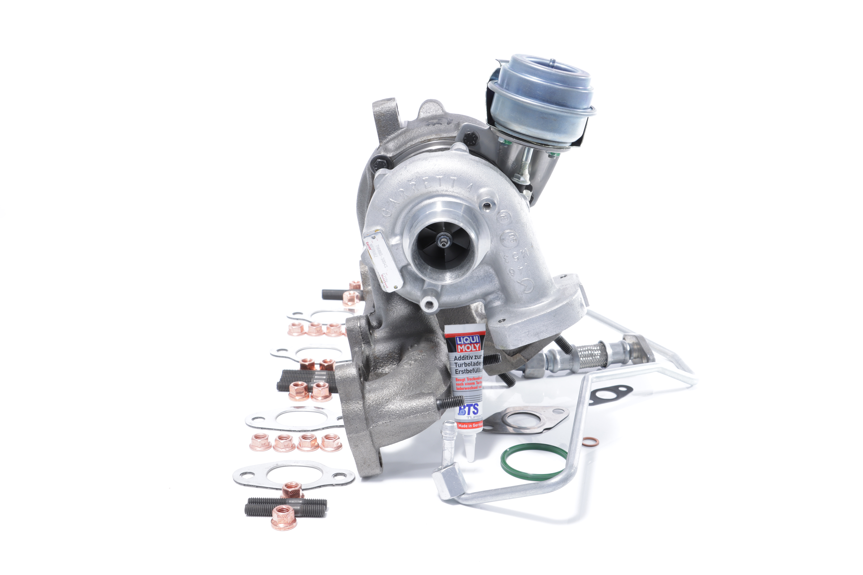 BTS TURBO T981188: Turbolader mit Ölzulaufleitung, mit Ölablaufleitung, mit Anbau-/Befestigungsmaterial TURBO SERVICE SET ORIGINAL