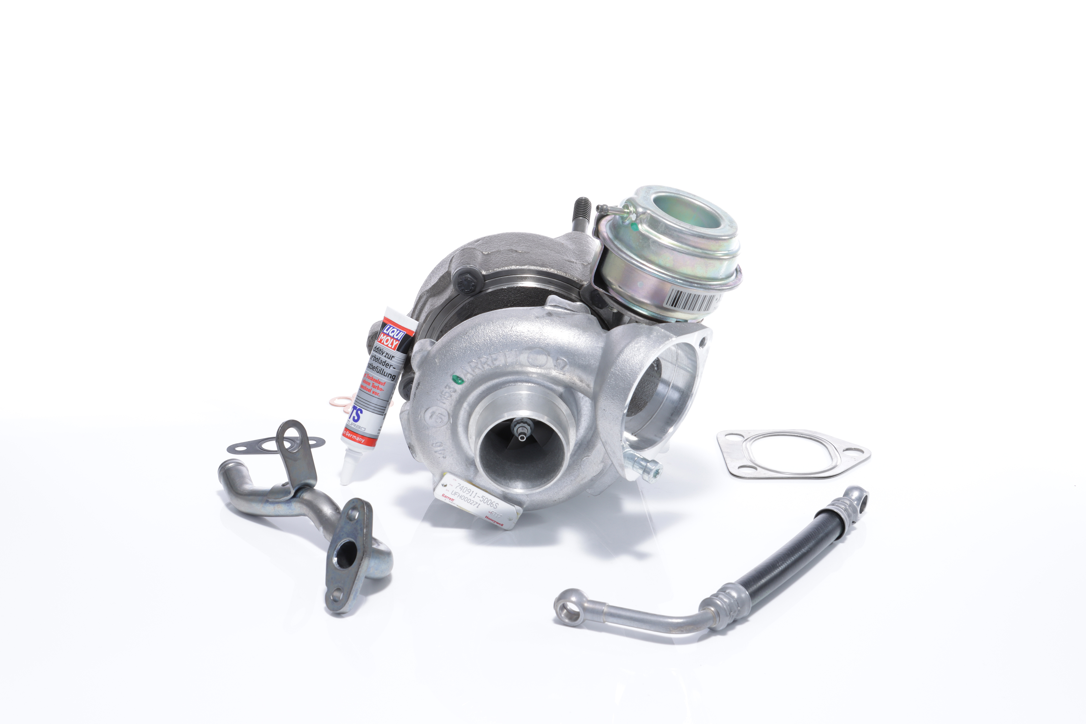 BTS TURBO T981190: Turbocharger Met olietoevoerleiding, Met olieafvoerleiding, met montage-/bevestigingsmateriaal TURBO SERVICE SET ORIGINAL