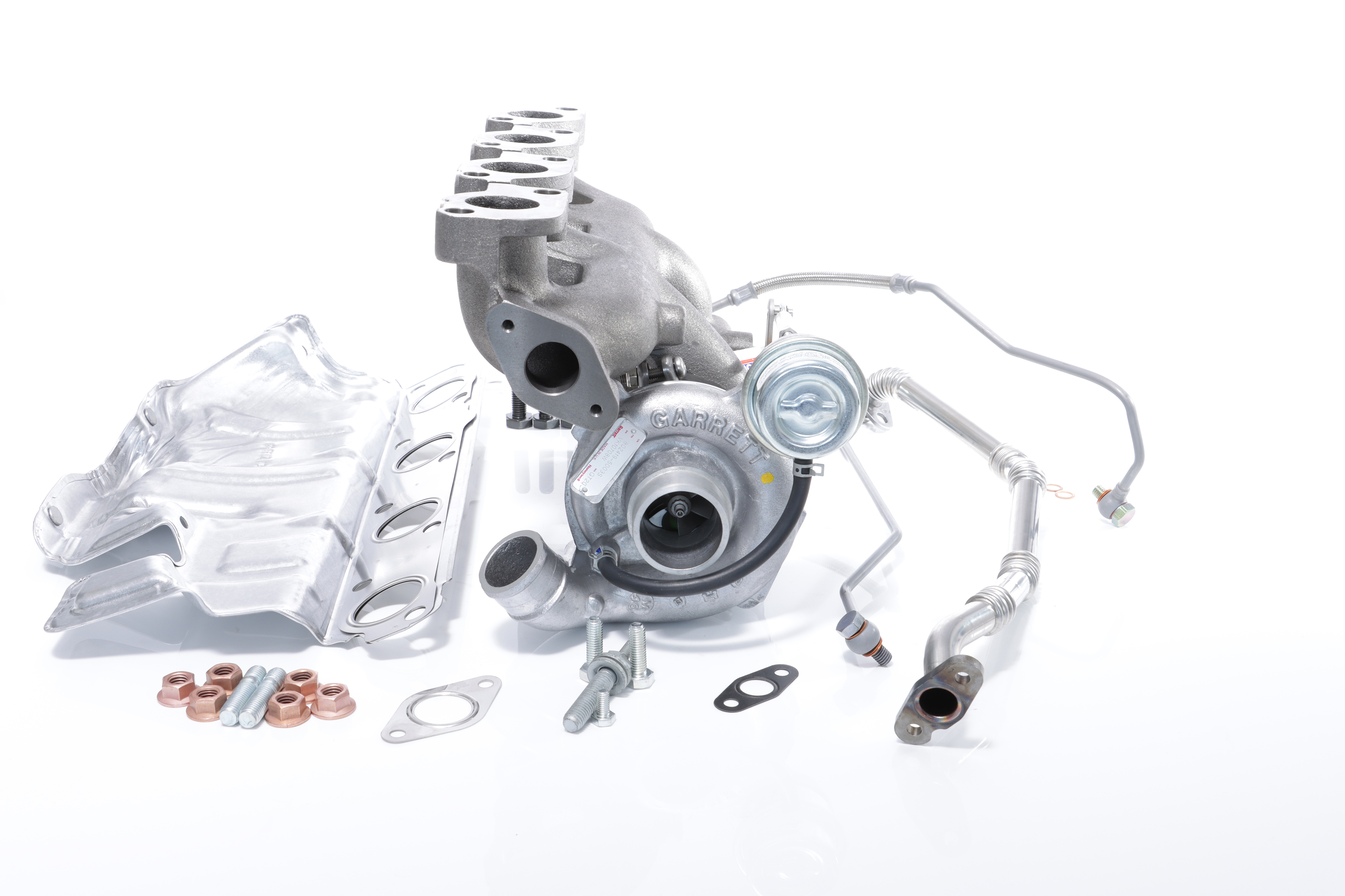 BTS TURBO T981206: Turbosuflantă cu conducta alimentare ulei, cu conducta scurgere ulei, cu material de atașare/fixare TURBO SERVICE SET ORIGINAL