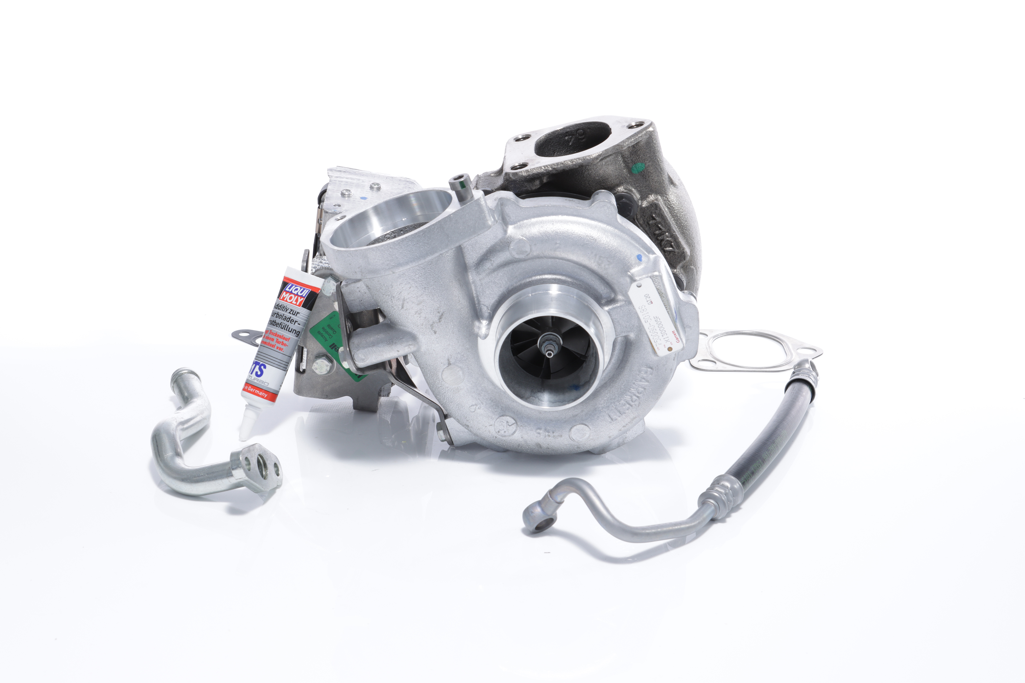 BTS TURBO T981230: Turbolader mit Ölzulaufleitung, mit Ölablaufleitung, mit Anbau-/Befestigungsmaterial TURBO SERVICE SET ORIGINAL