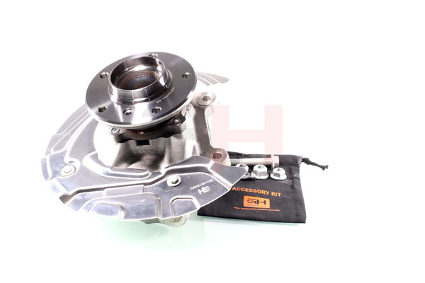 GH GH-281549V: Achsschenkel, Radaufhängung Achsschenkel Radlagergehäuse Komplett Vorderachse links, mit Radnabe, mit Radlager, mit Spritzschutzkappe, mit Schrauben