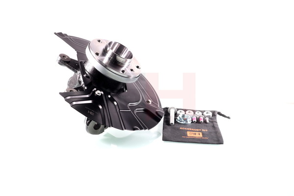 GH GH-281593H: Articulatie directie, suspensie roata Butuc direcție complet Axa fata dreapta, cu butuc roata, cu rulment roata, cu capac de protectie la stropire, cu suruburi