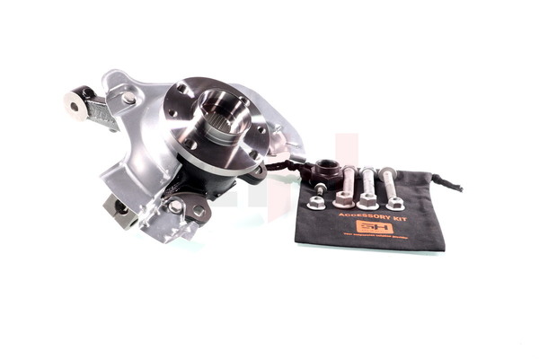 GH GH-282360H: Mangueta de suspensión Mangueta de dirección completa Eje delantero, derecha, con buje de rueda, con cojinete rueda, con tapa contra salpicaduras, con tornillos