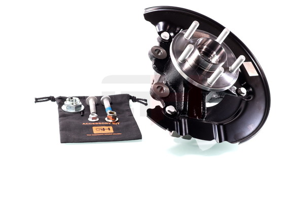 GH GH-282546V: Achsschenkel, Radaufhängung Achsschenkel Radlagergehäuse Komplett Vorderachse links, mit Radnabe, mit Radlager, mit Spritzschutzkappe, mit Schrauben