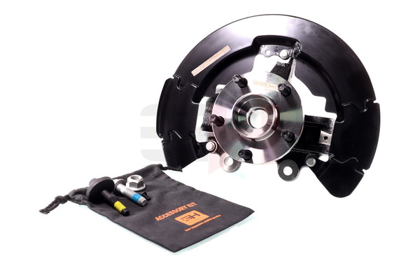 GH GH-282549V: Manga de eixo, suspensão Nó de direção completo Eixo dianteiro, lado esquerdo, com cubo de roda, com o rolamento da roda, com tampa protectora de salpicos, com parafusos