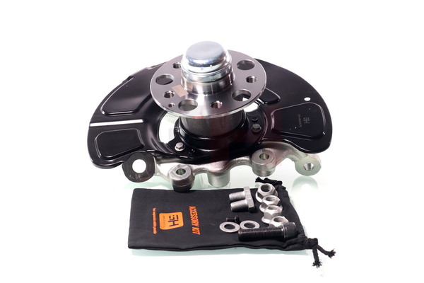 GH GH-283312V: Styrspindel Komplett styrknut framaxel vänster, med hjulnav, med hjullager, med stänkskyddskåpa, med skruvar