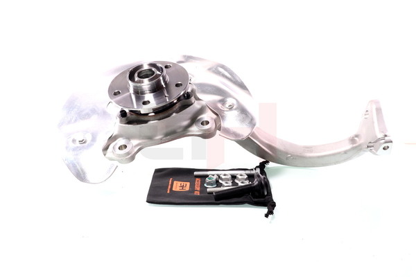 GH GH-284707V: Mangueta de suspensión Mangueta de dirección completa Eje delantero, izquierda, con buje de rueda, con cojinete rueda, con tapa contra salpicaduras, con tornillos
