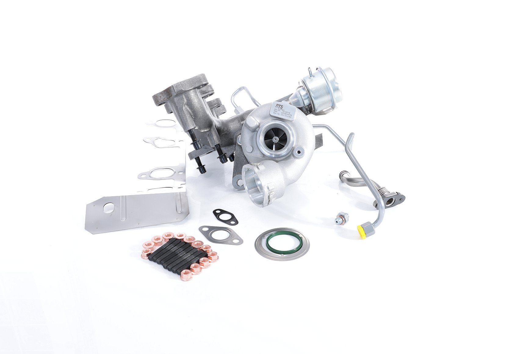 BTS TURBO T981105BT: Turbolader TURBO SERVICE SET BUDGET mit Anbau-/Befestigungsmaterial, mit Ölzulaufleitung, mit Ölablaufleitung