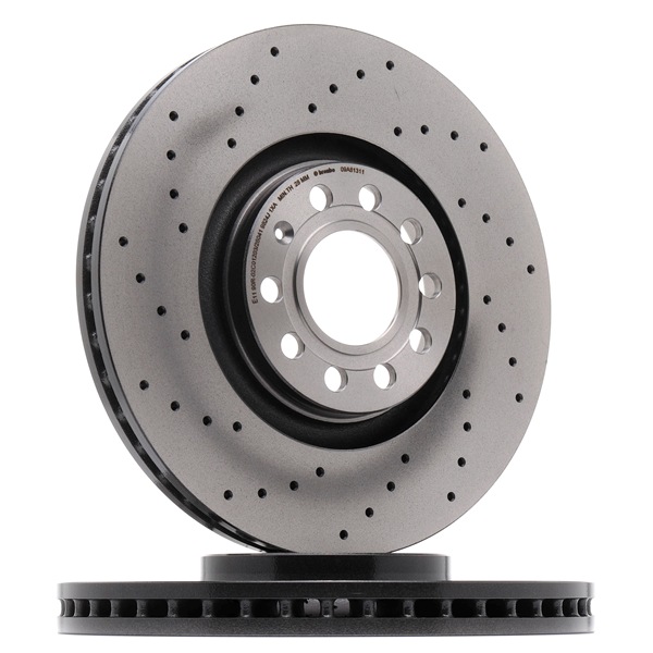 BREMBO 09.A813.11: Bremsscheibe Ø: 320mm, gelocht/innenbel., Ø: 320mm, beschichtet, mit Schrauben COATED DISC LINE