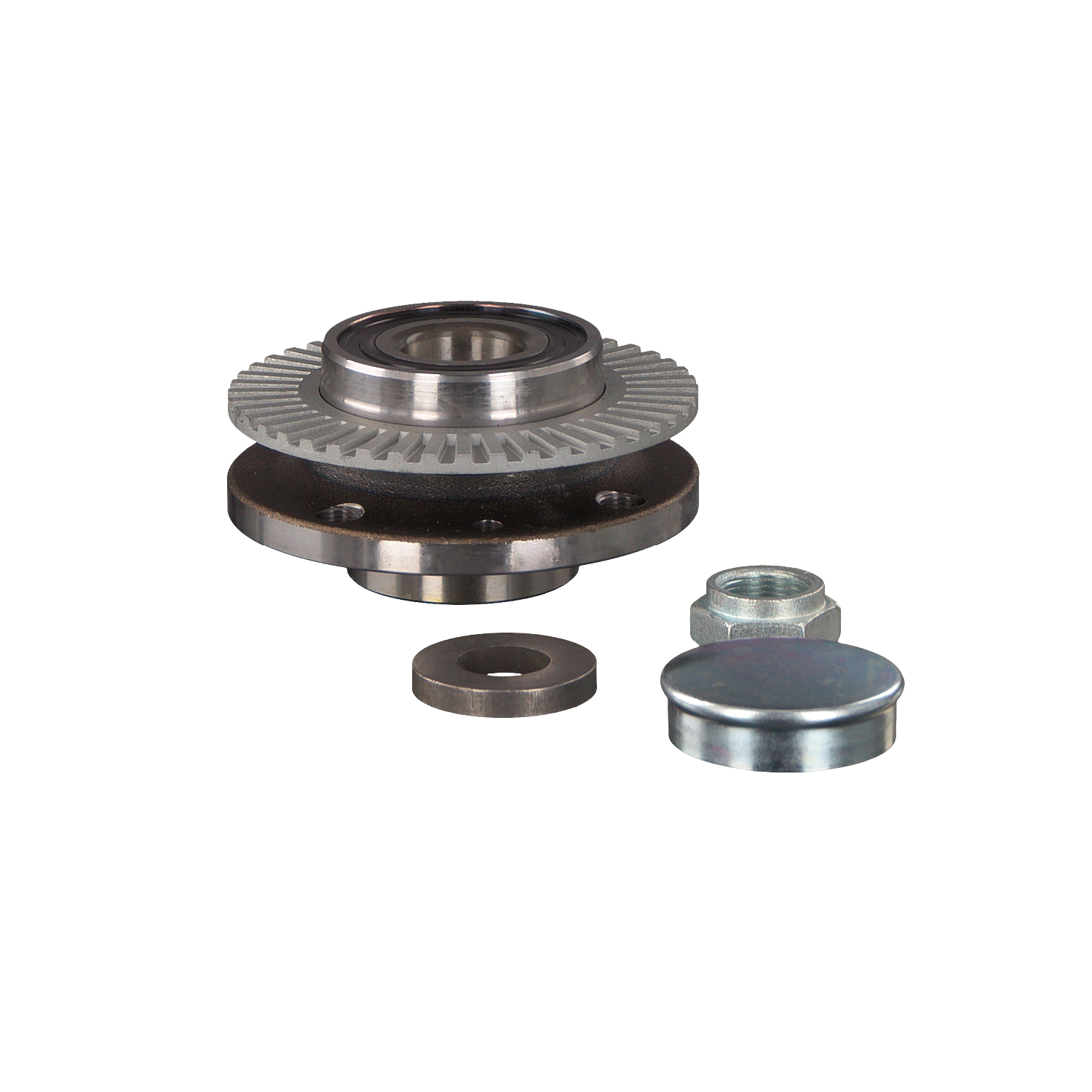 FEBI BILSTEIN 12117: Radlagersatz Hinterachse links, Hinterachse rechts, mit Anbau-/Befestigungsmaterial, Radlager in Radnabe integriert, mit ABS-Sensorring