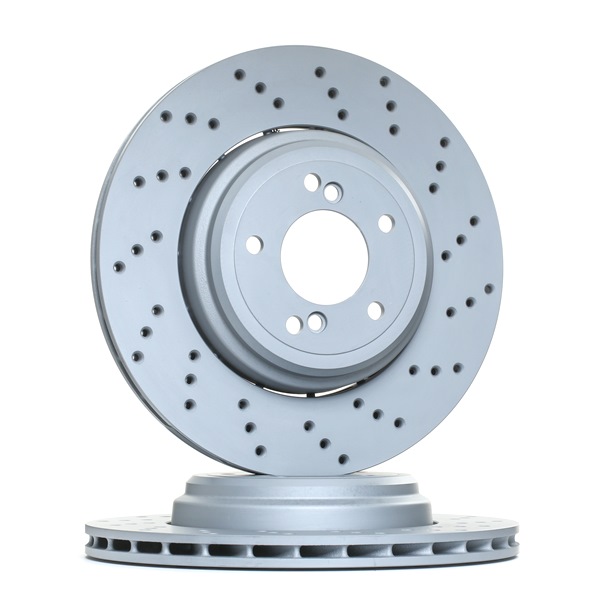 ATE 24.0124-0232.2: Bremsscheibe Ø: 350,0mm, zweiteilige Bremsscheibe, gelocht/innenbel., Ø: 350,0mm, beschichtet, mit Schrauben
