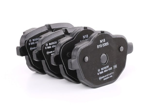 BOSCH 0 986 494 432: Juego de pastillas de freno Chapa antichirridos, con instrucciones de montaje