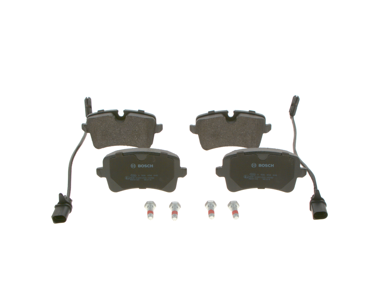 BOSCH 0 986 494 446: Bremsbeläge mit Montageanleitung, mit Anti-Quietsch-Blech, mit Schrauben