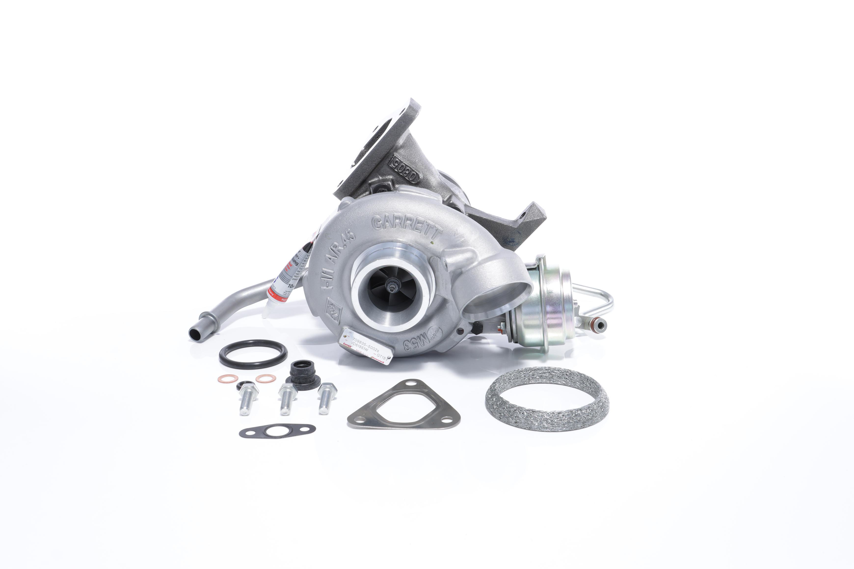 BTS TURBO T981403: Turbolader mit Ölzulaufleitung, mit Ölablaufleitung, mit Anbau-/Befestigungsmaterial, TURBO SERVICE SET ORIGINAL
